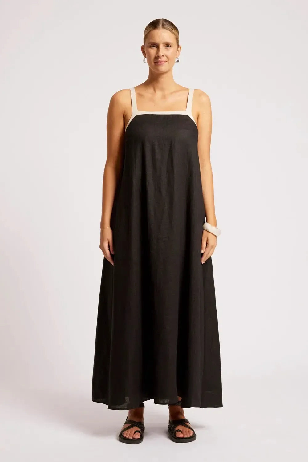 Maris Splice Tank Maxi Dress - Black/Tusk-Dresses-Eb & Ive-The Bay Room