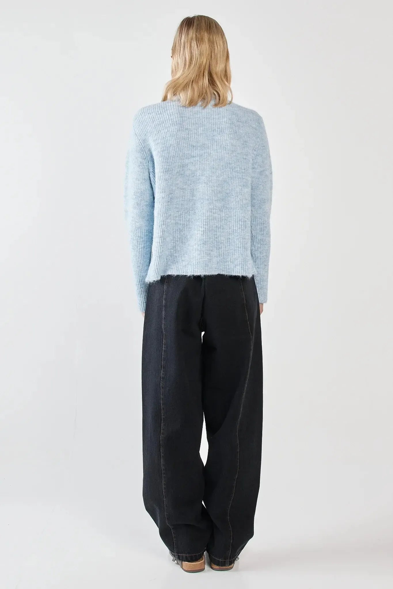 Marli Boxy Rib Knit - Pale Blue-Tops-SASS-The Bay Room