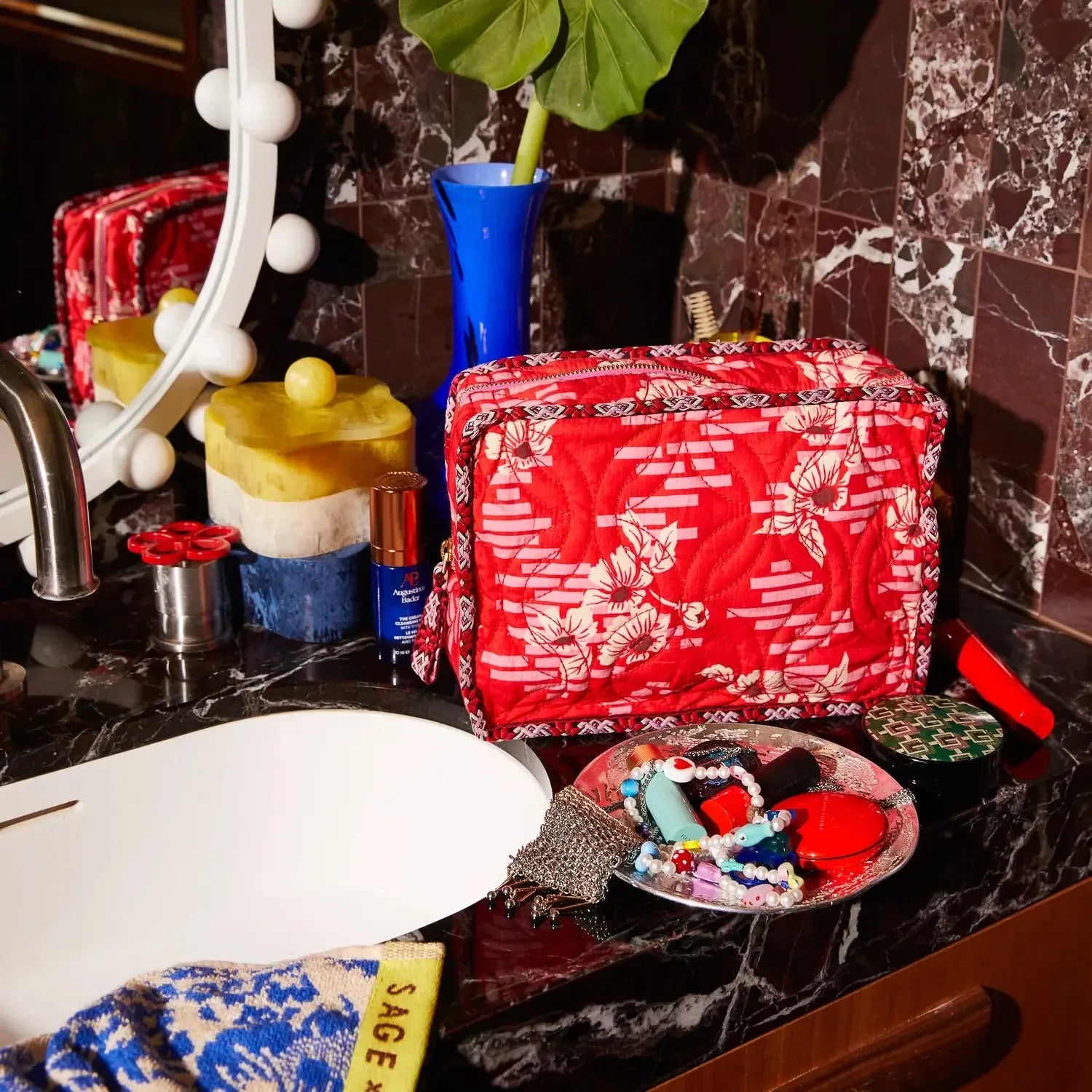 Marta Vanity Bag - Vermillion-Beauty & Well-Being-Sage & Clare-The Bay Room