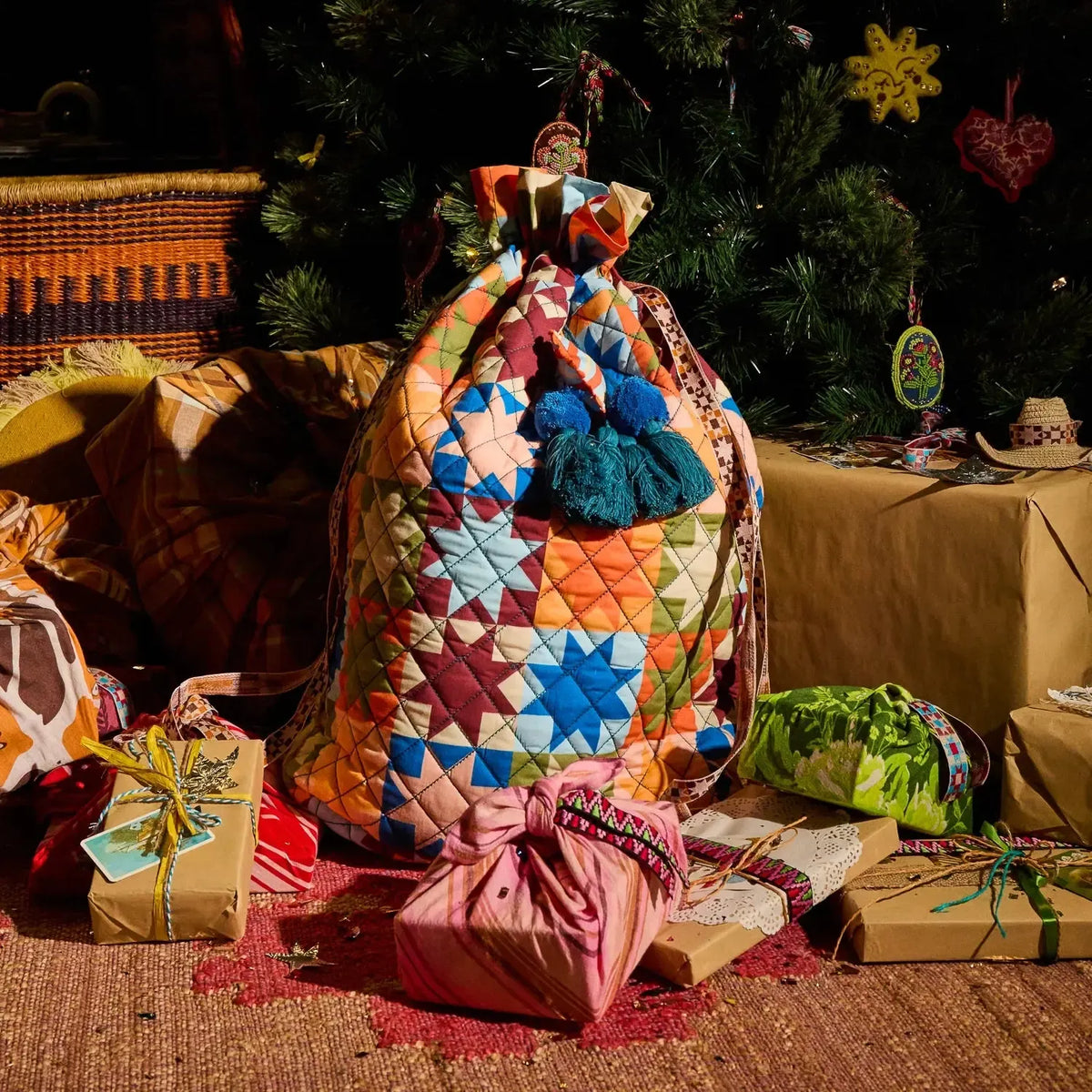 Matilda Santa Sack - Bluebell-Christmas-Sage & Clare-The Bay Room