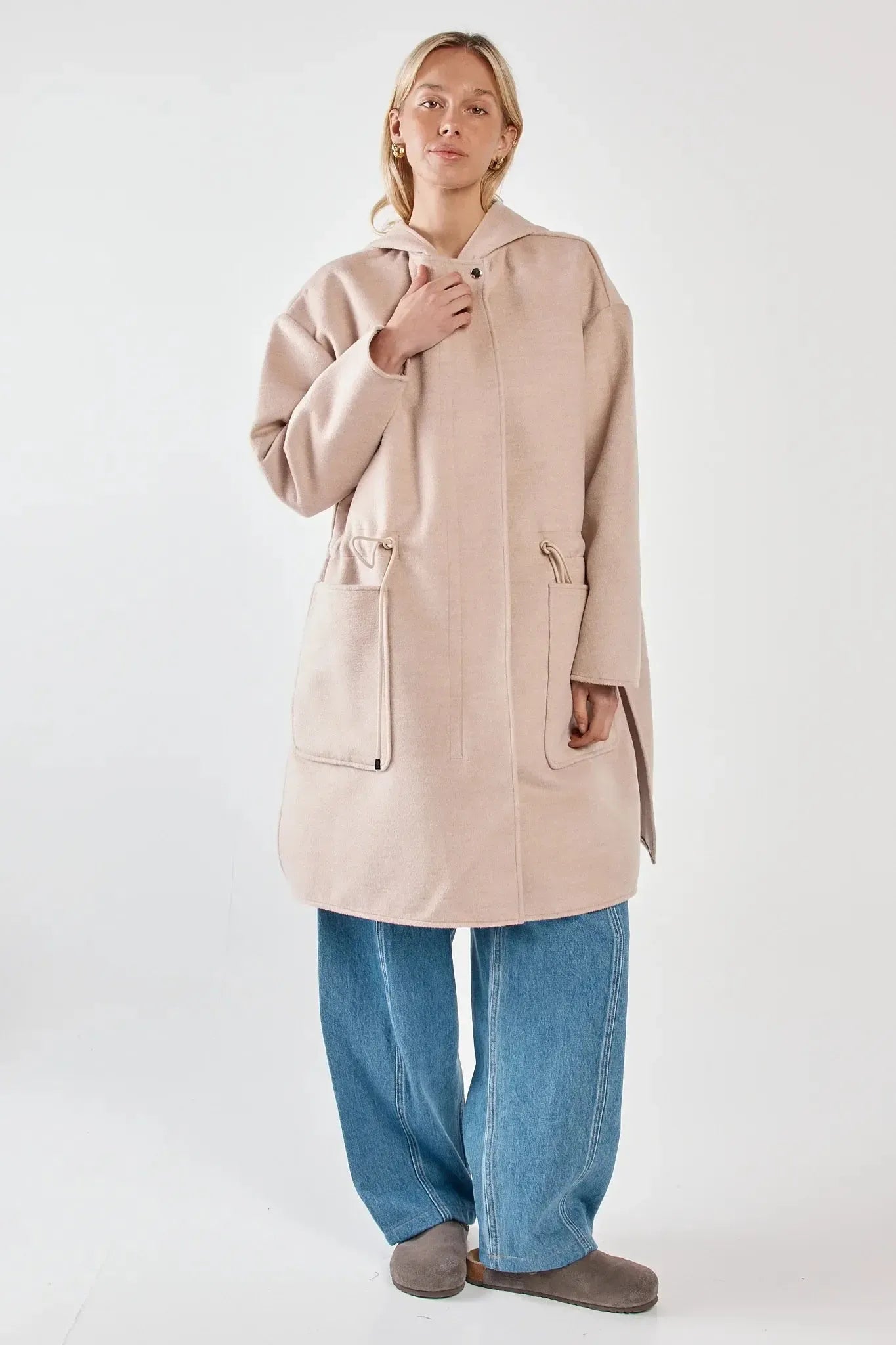 Maxi Hooded Coat - Soft Oat-Jackets, Coats & Vests-SASS-The Bay Room