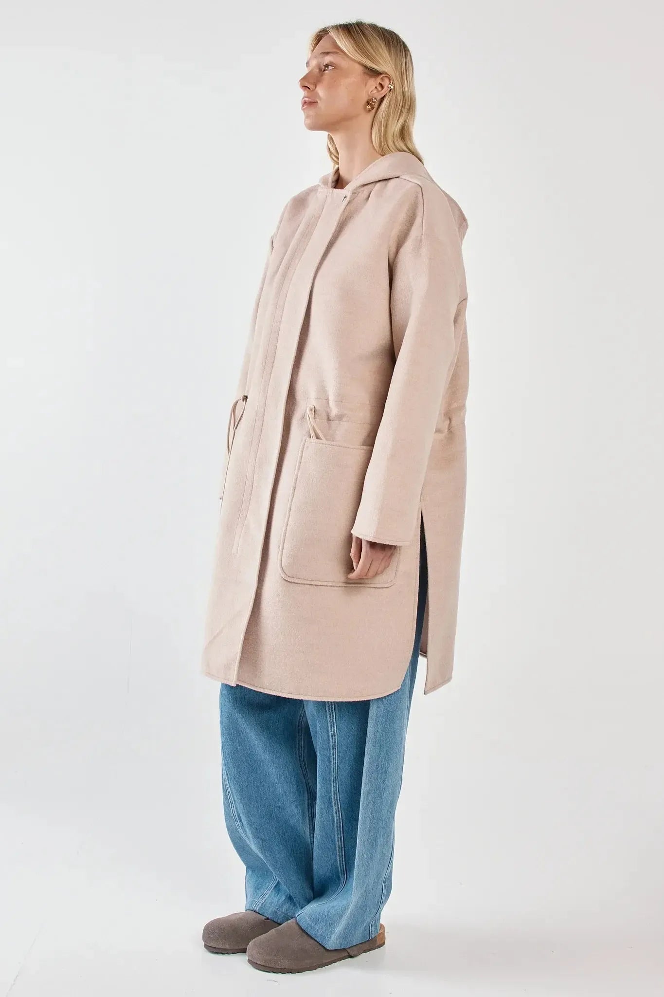 Maxi Hooded Coat - Soft Oat-Jackets, Coats & Vests-SASS-The Bay Room