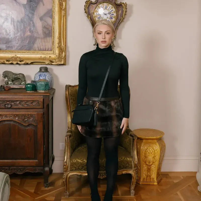 Maxine Black Crossbody Bag-Bags & Clutches-Black Caviar Designs-The Bay Room