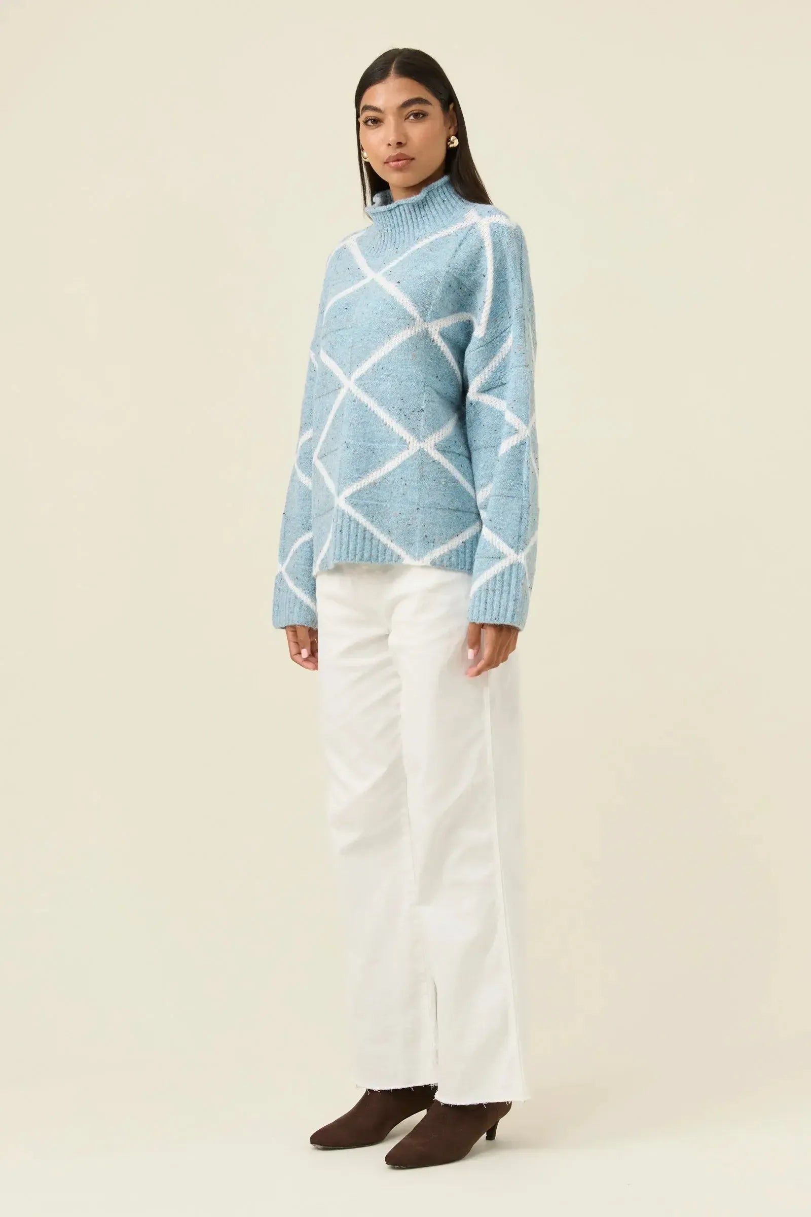 Mckenna Diamond Jumper - Ice Blue-Isle Of Mine-The Bay Room