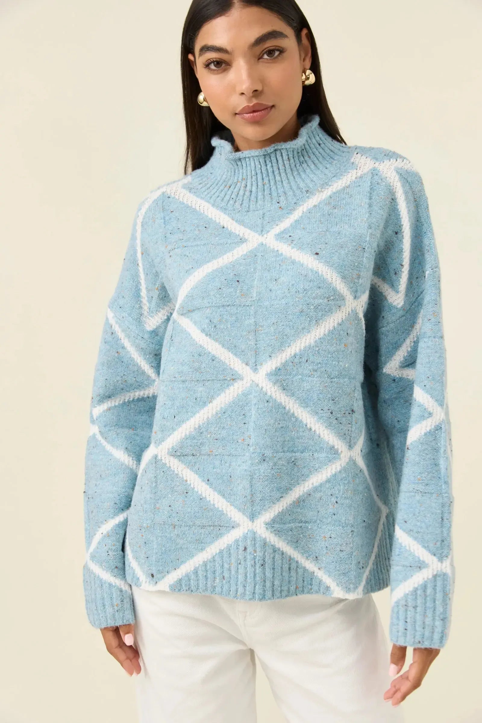 Mckenna Diamond Jumper - Ice Blue-Isle Of Mine-The Bay Room