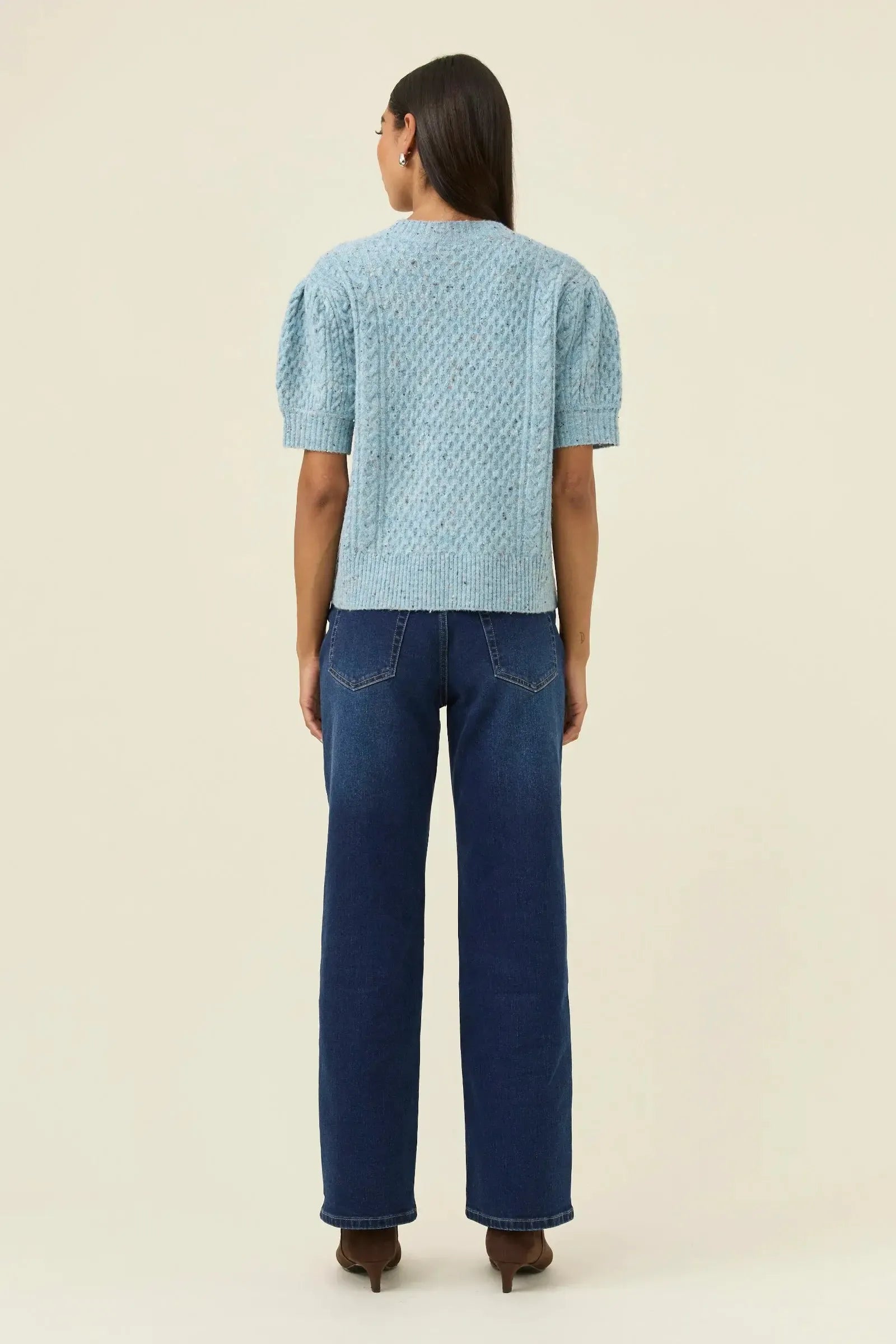Mckenna Short Sleeve Cardigan - Ice Blue-Knitwear & Jumpers-Isle Of Mine-The Bay Room