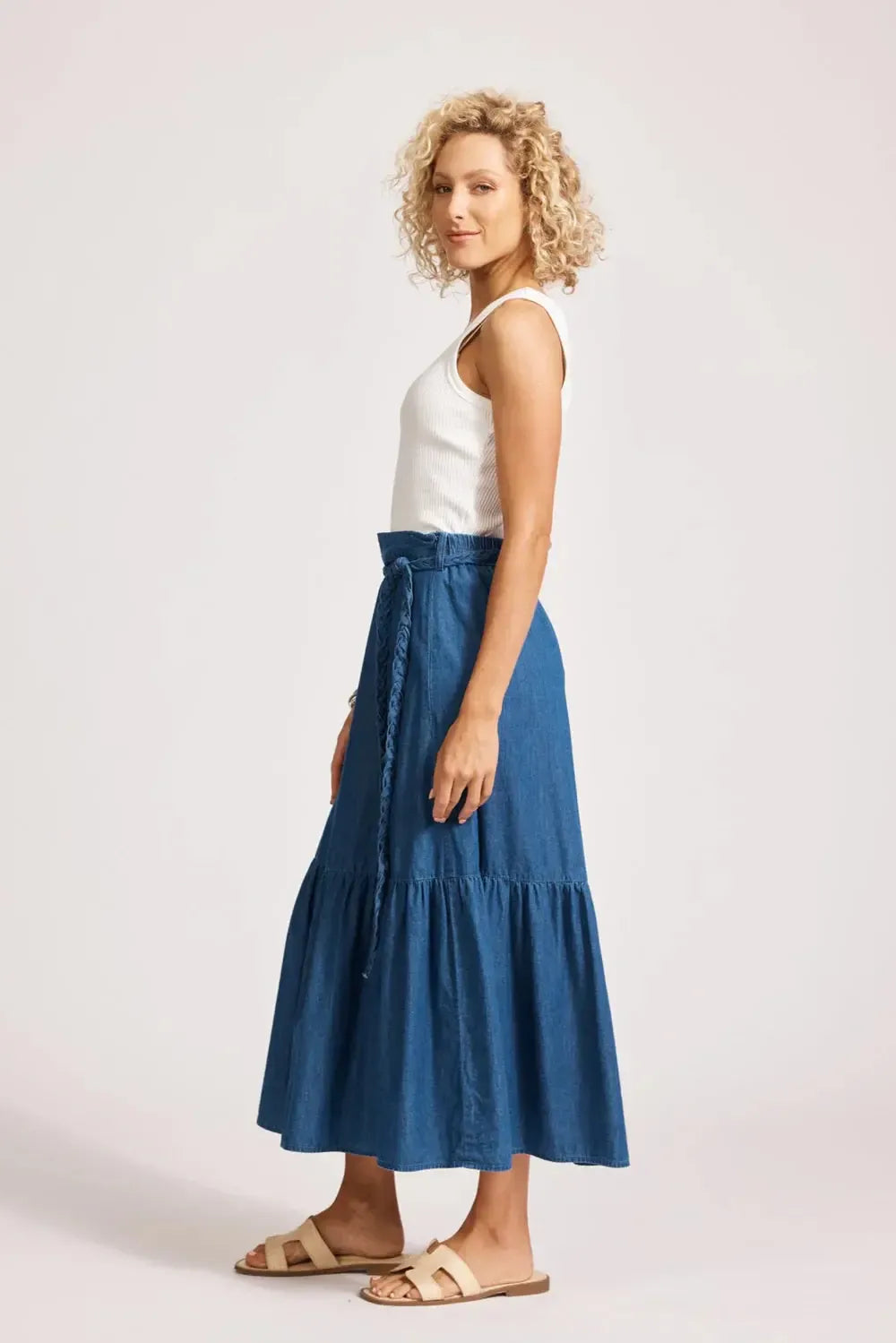 Melenia Denim Skirt - Indigo-Eb & Ive-The Bay Room