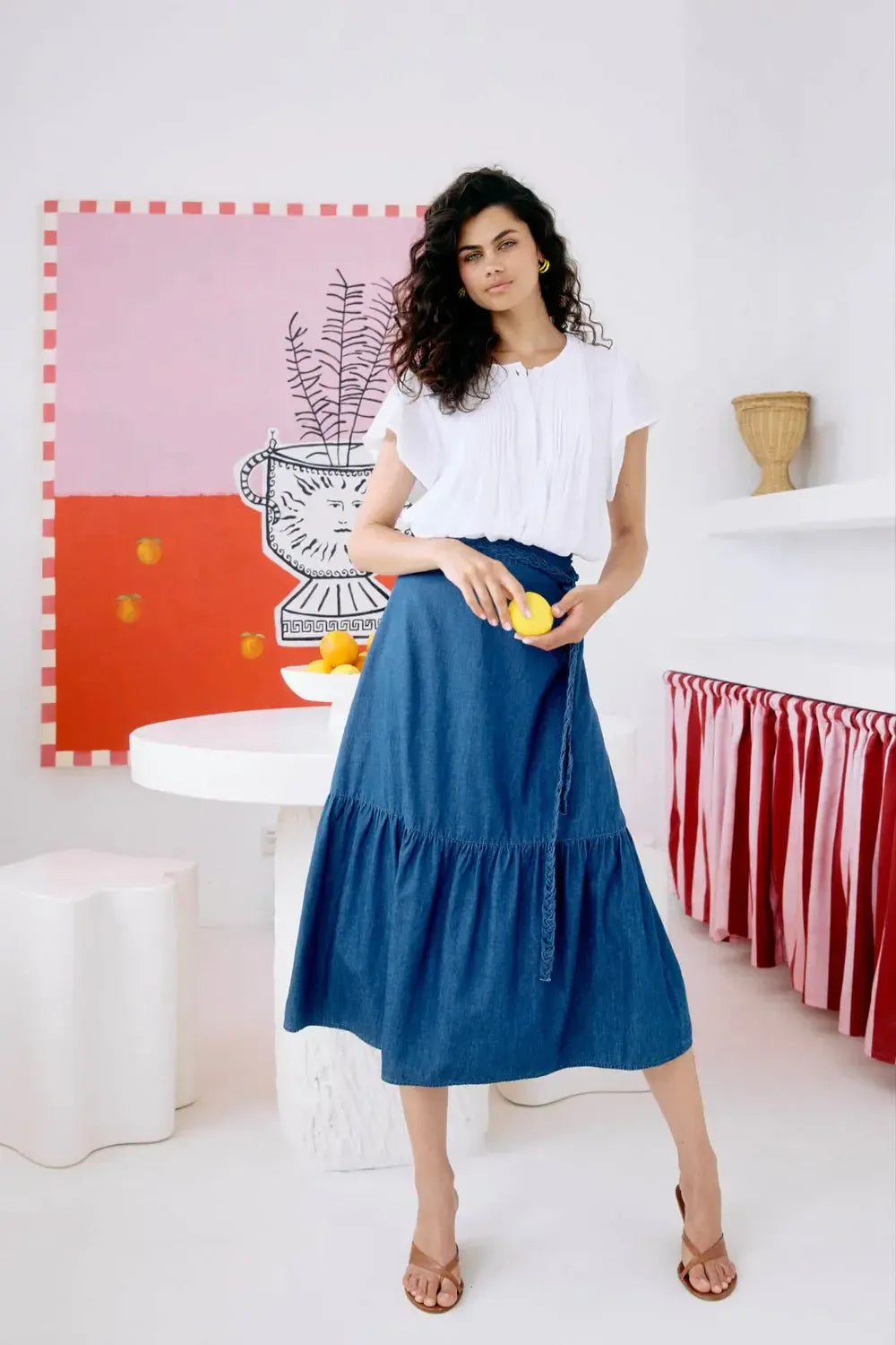 Melenia Denim Skirt - Indigo-Eb & Ive-The Bay Room