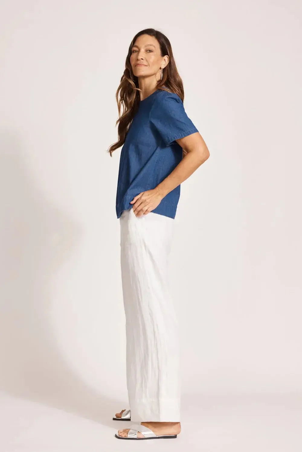Melenia Denim Top - Indigo-Eb & Ive-The Bay Room