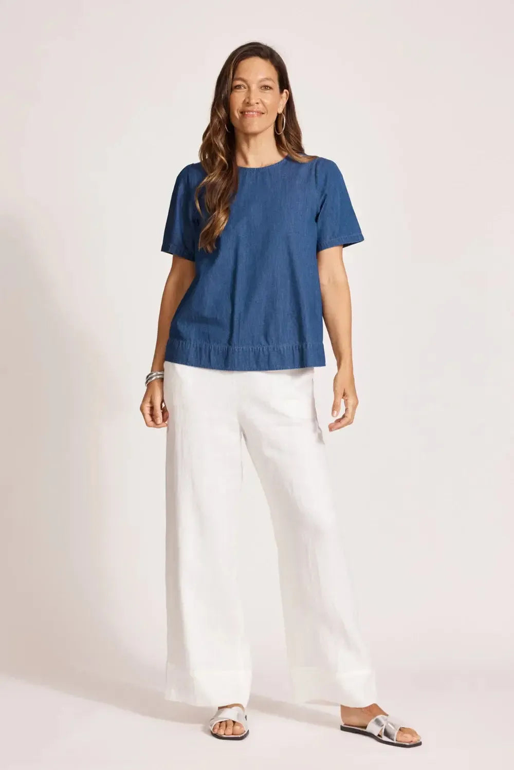Melenia Denim Top - Indigo-Eb & Ive-The Bay Room