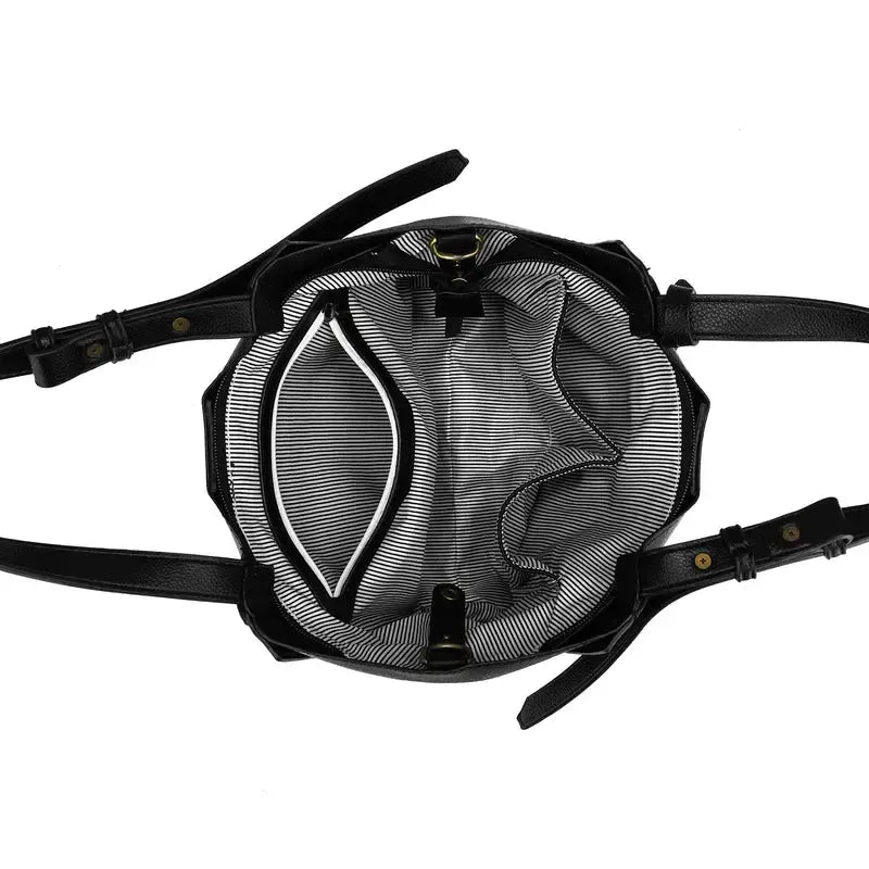 Mini Lauren Black 3 Piece Compartment Handbag-Bags & Clutches-Black Caviar Designs-The Bay Room