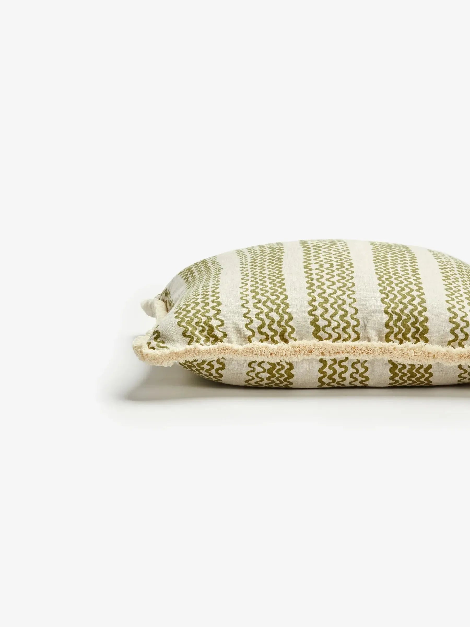 Mini Wave Olive Linen Cushion 50cm-Soft Furnishings-Bonnie & Neil-The Bay Room