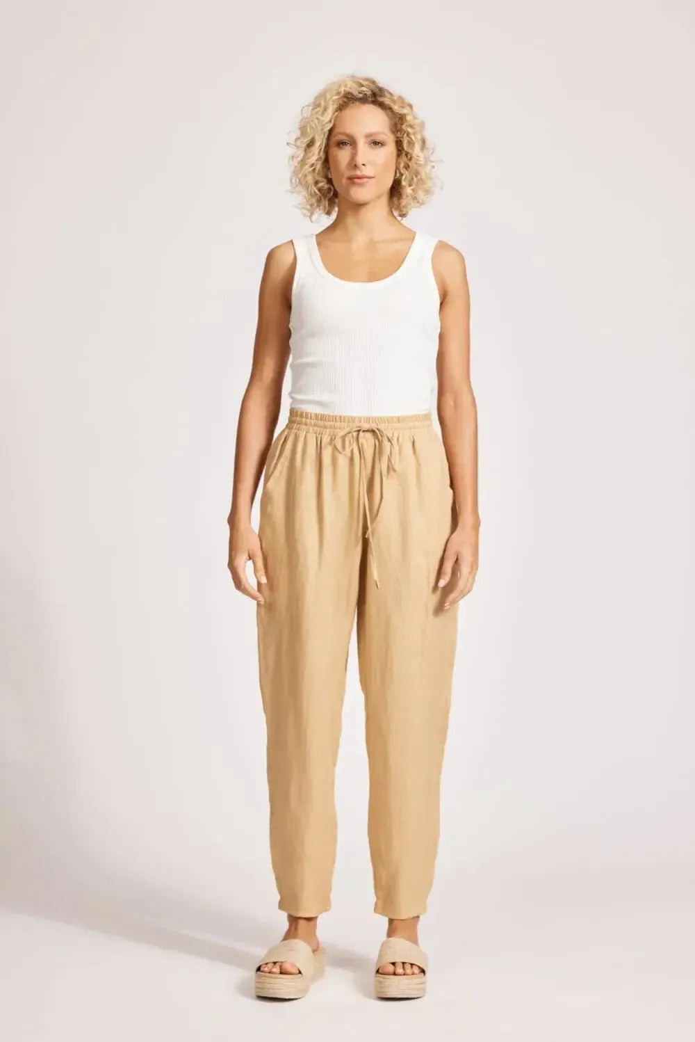 Miramar Pant - Camel-Eb & Ive-The Bay Room