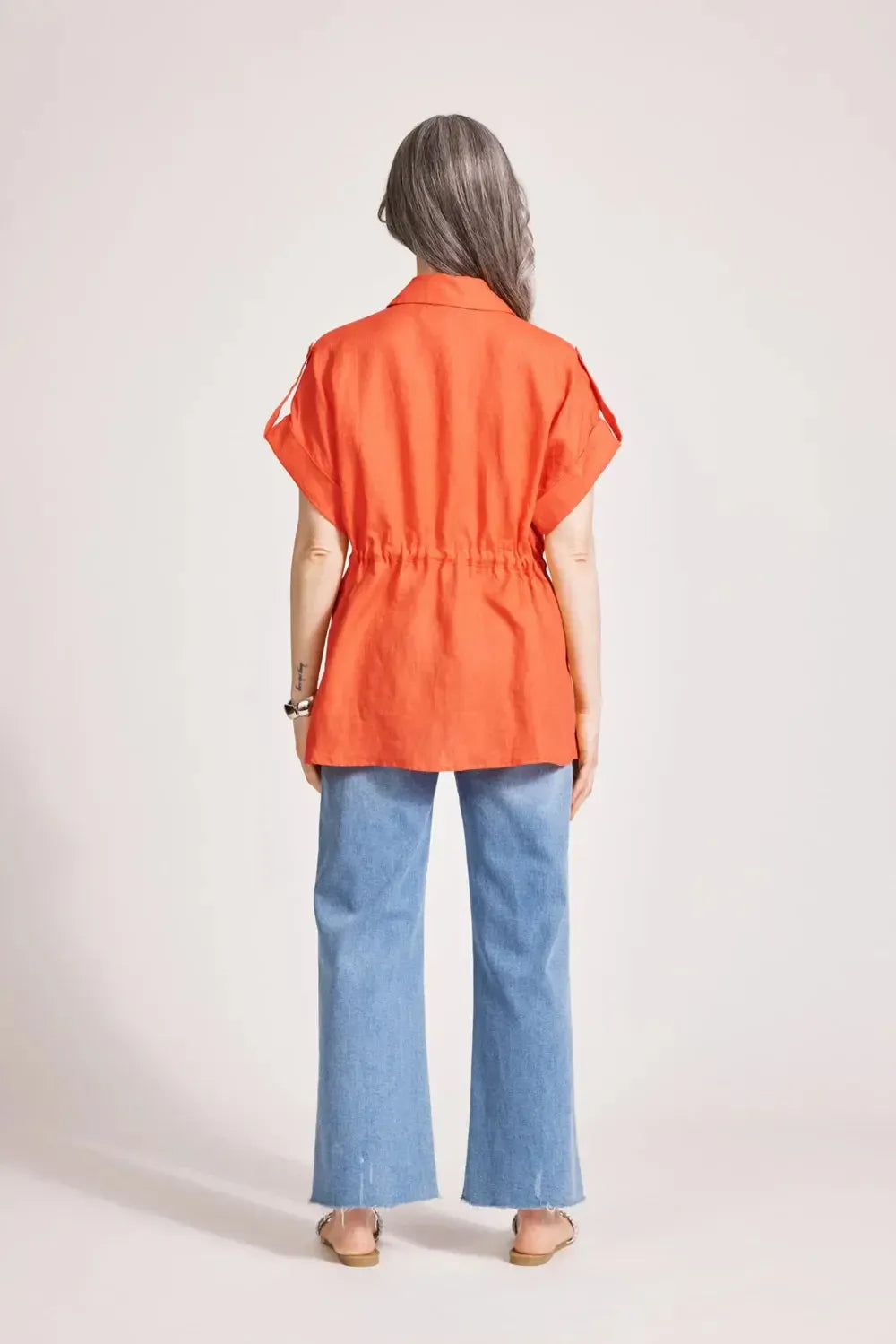 Miramar Tie Shirt - Coral-Eb & Ive-The Bay Room