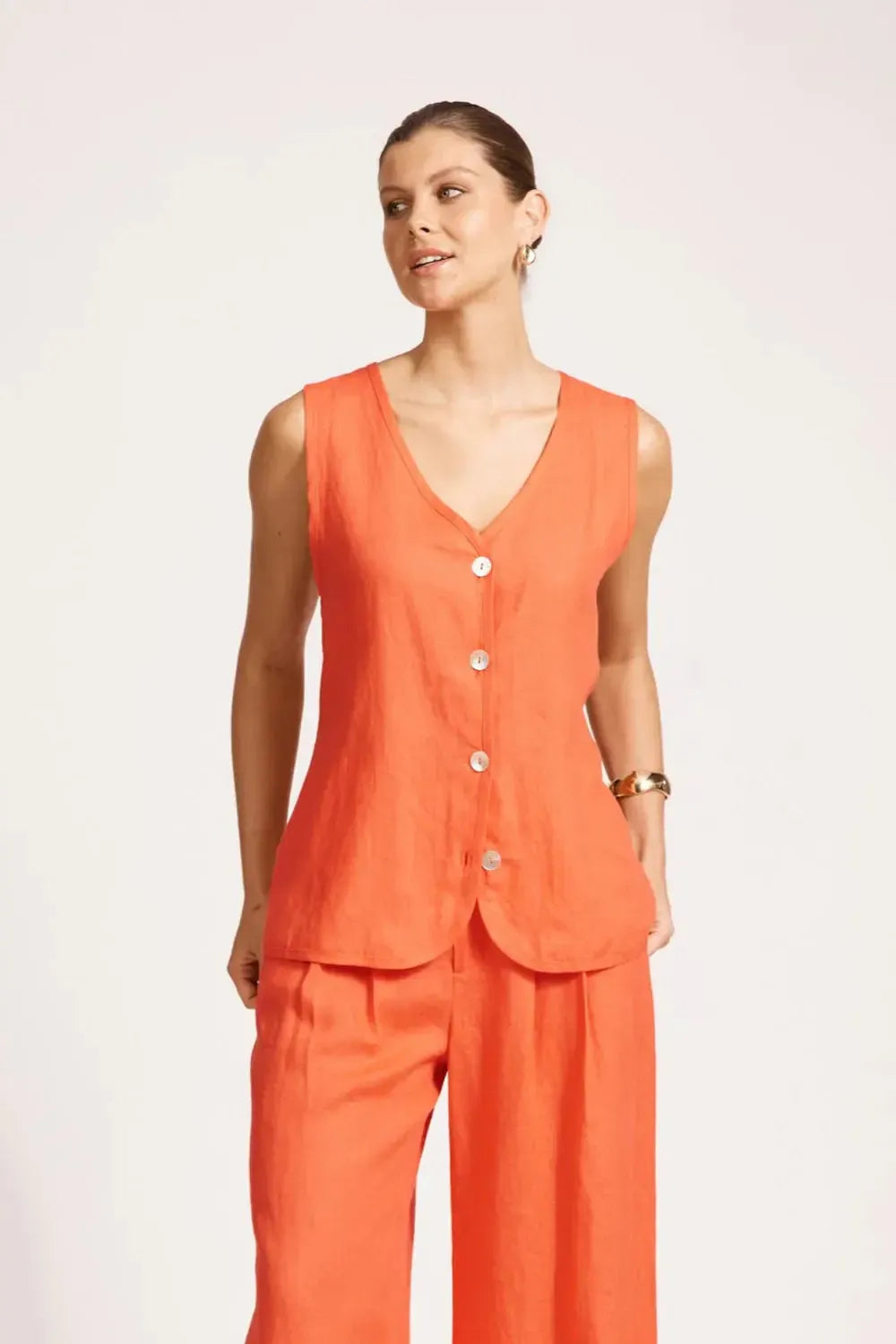 Miramar Vest - Coral-Eb & Ive-The Bay Room