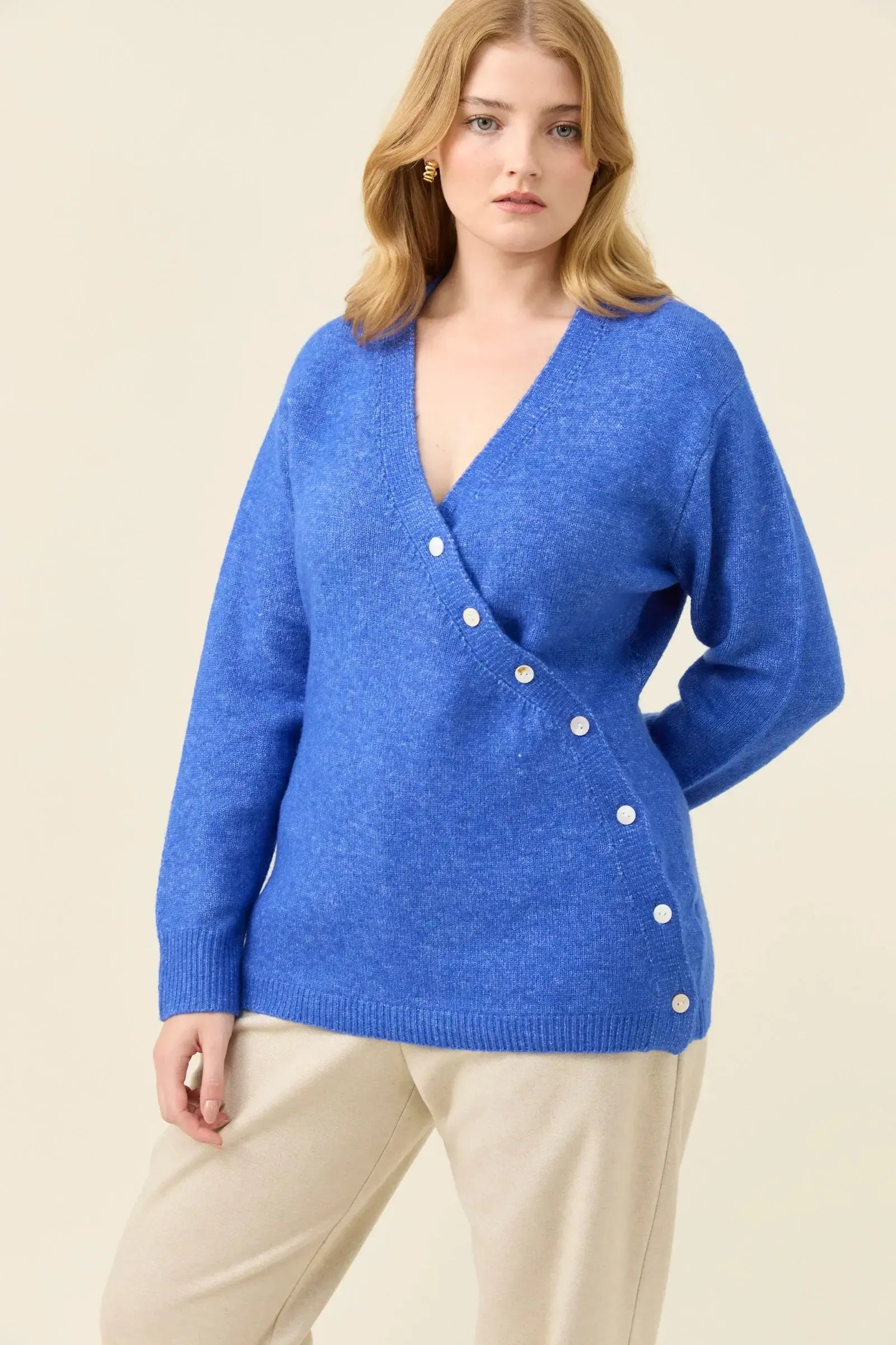Miru Button Cardigan- Cobalt-Isle Of Mine-The Bay Room