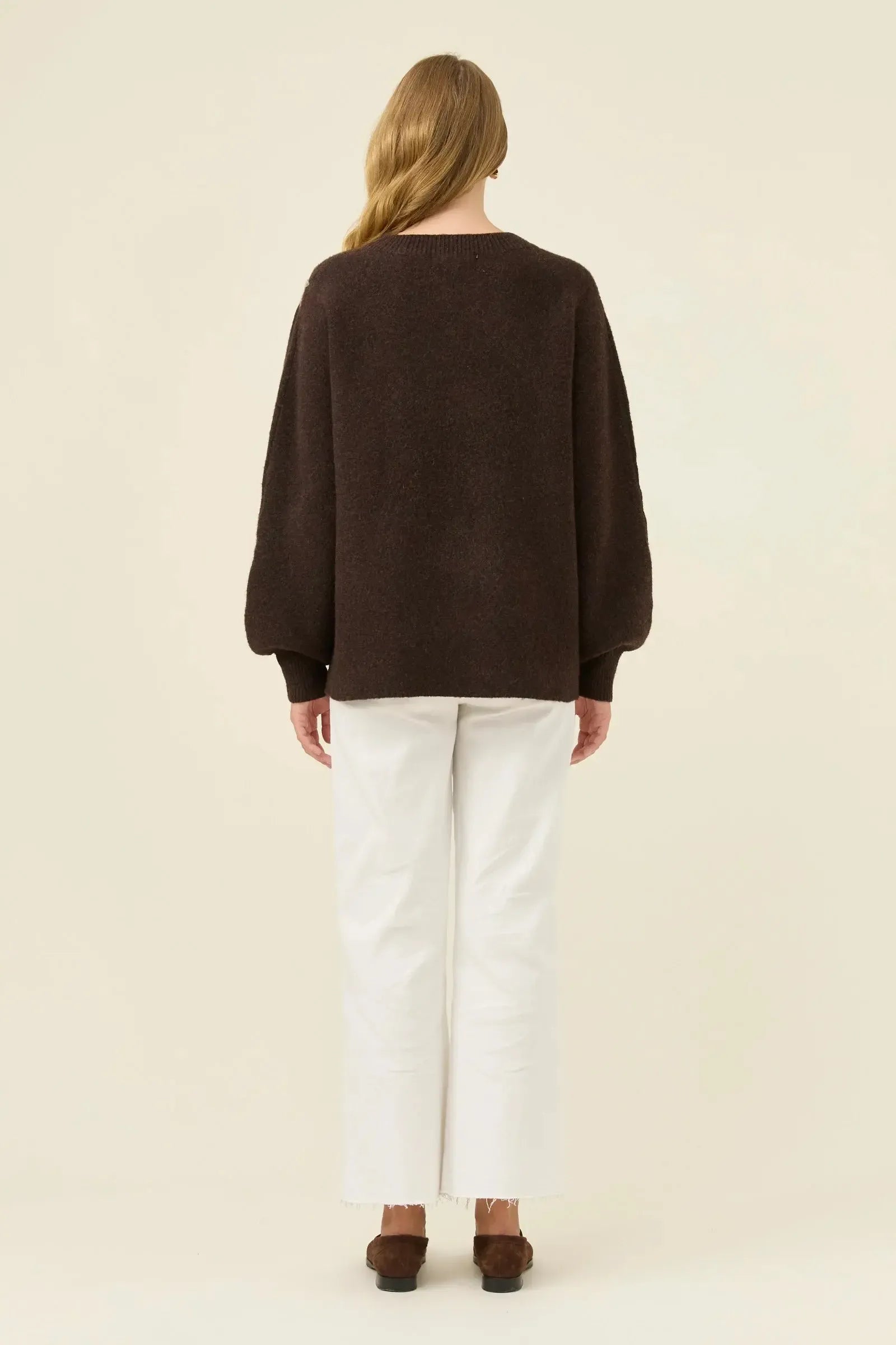 Miru Stitch Flower Jumper - Chocolate-Knitwear & Jumpers-Isle Of Mine-The Bay Room