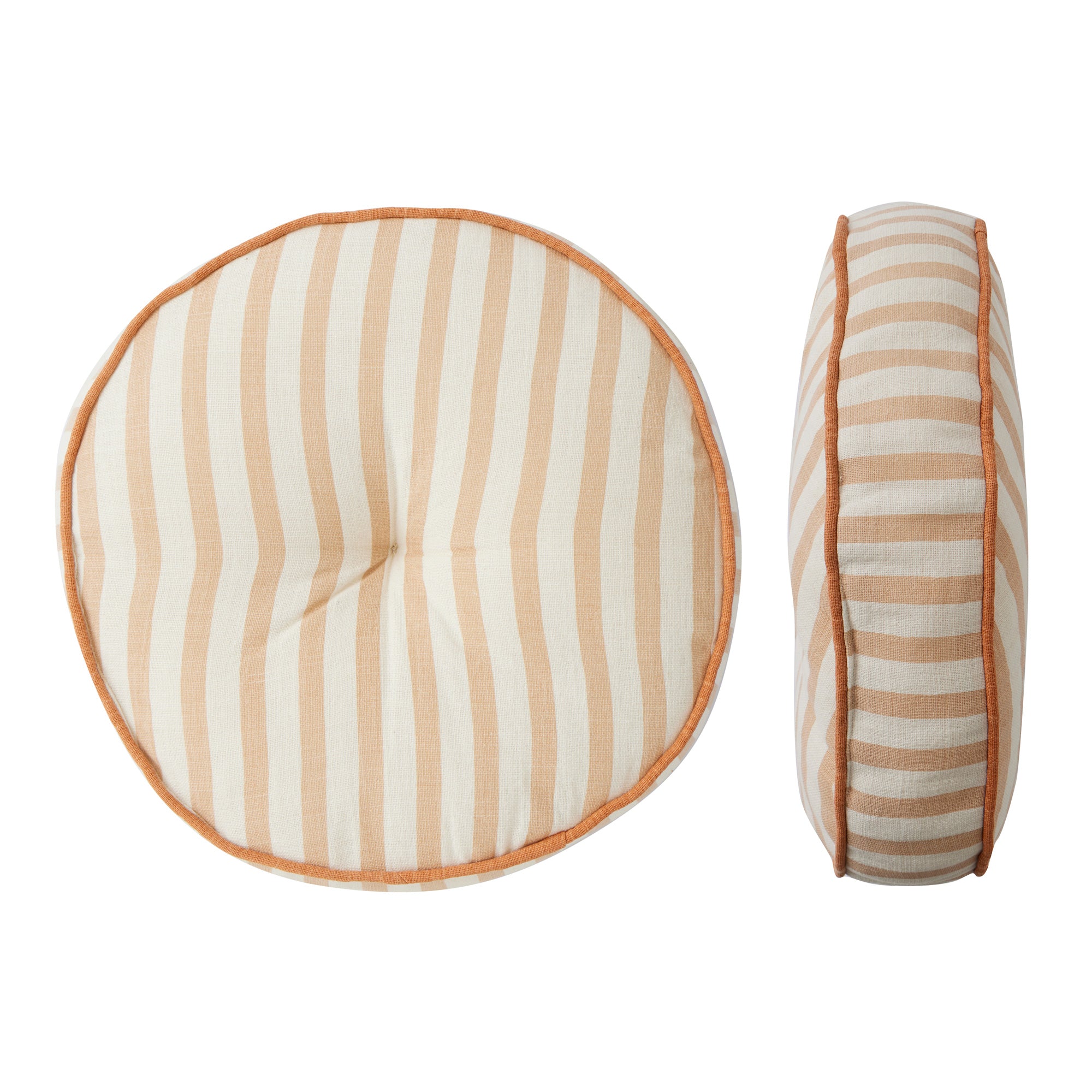 Montauk Round Cotton Cushion 40cm Peach-Soft Furnishings-Coast To Coast Home-The Bay Room