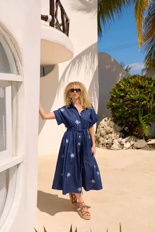 Montego Denim Shirt Dress - Indigo-Dresses-Haven-The Bay Room