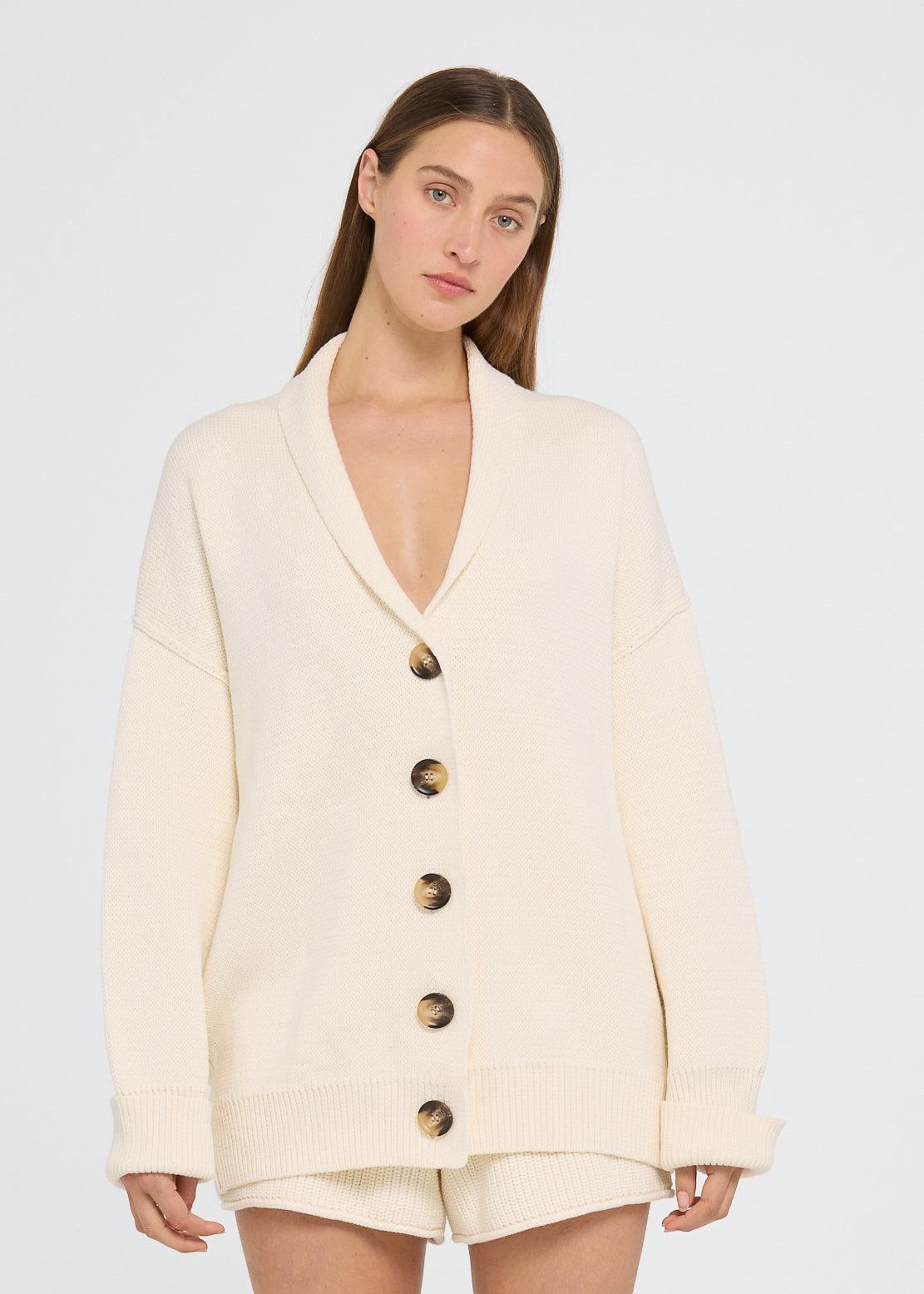 Monterey Cardi - Oat-Knitwear & Jumpers-Pippa Ridley-The Bay Room