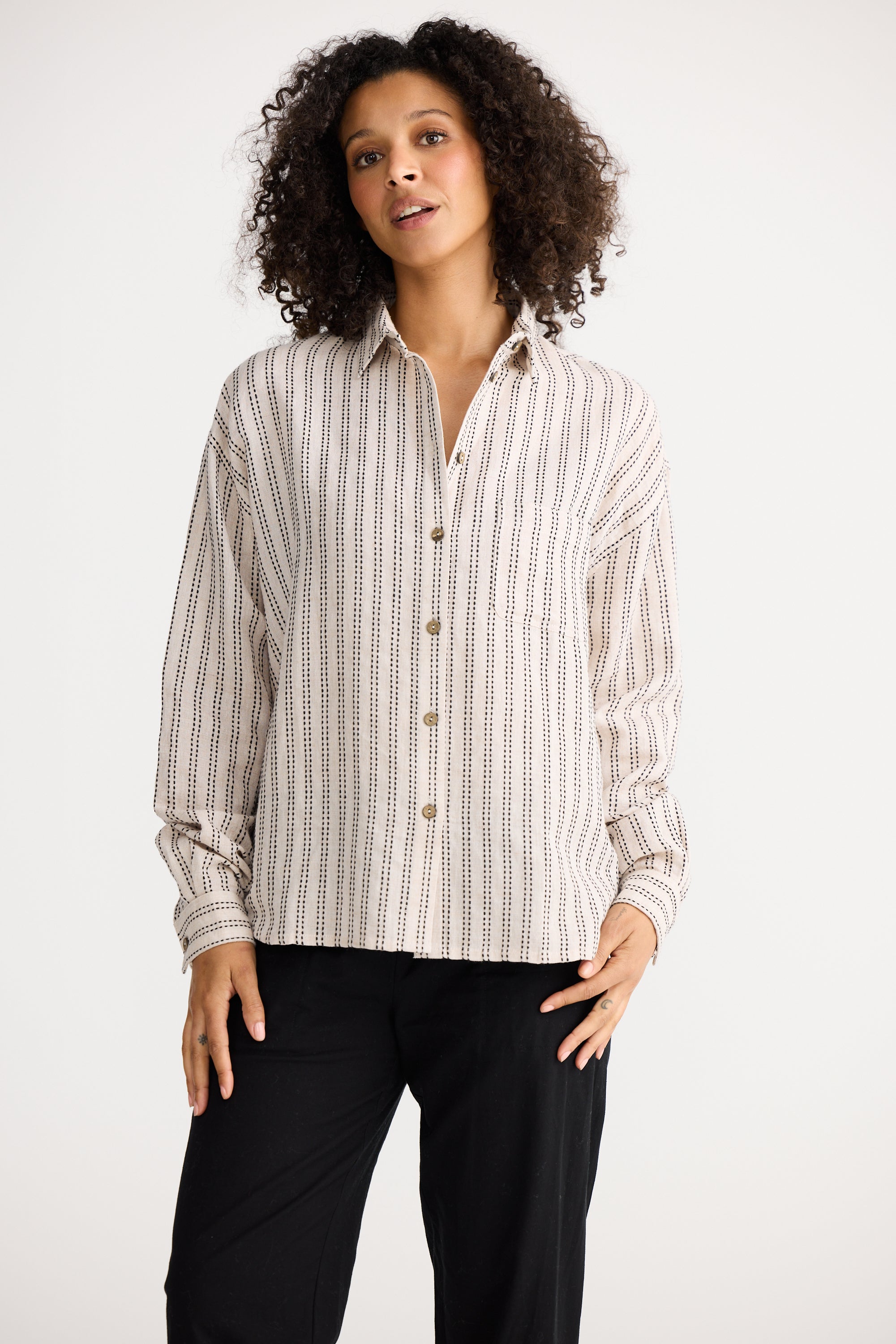 Morgan Shirt - Natural Stitch-Tops-The Shanty Corporation-The Bay Room