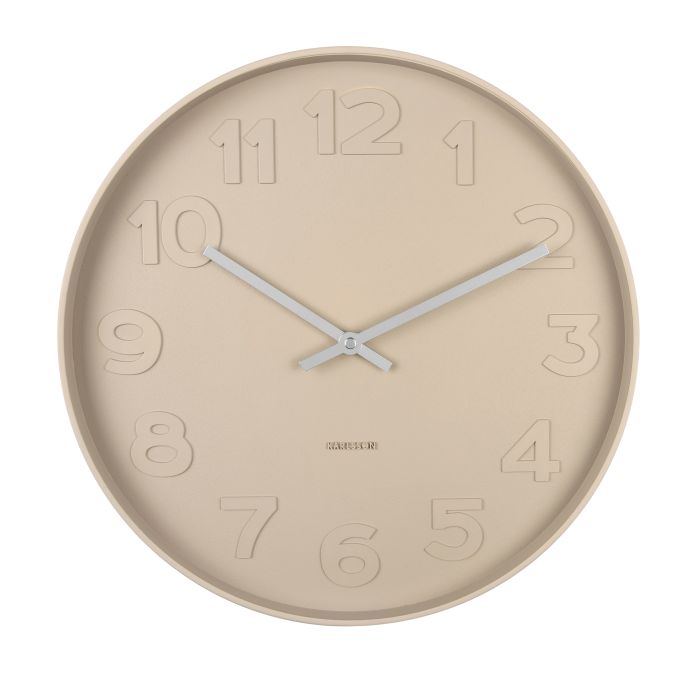 Mr Brown Wall Clock 38x38x6cm Sand Brown-Wall Decor-Karlsson-The Bay Room