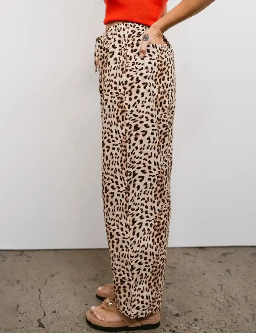 Mumza Twill Pants in Leopard-Pants-Sonny Label-The Bay Room