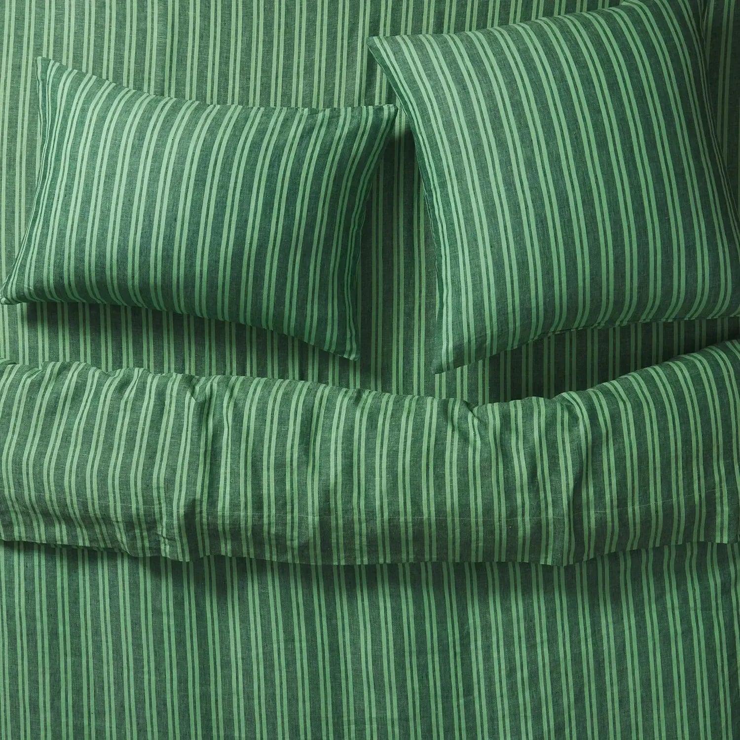 Nadine Linen Sheets - Forest-Soft Furnishings-Sage & Clare-The Bay Room