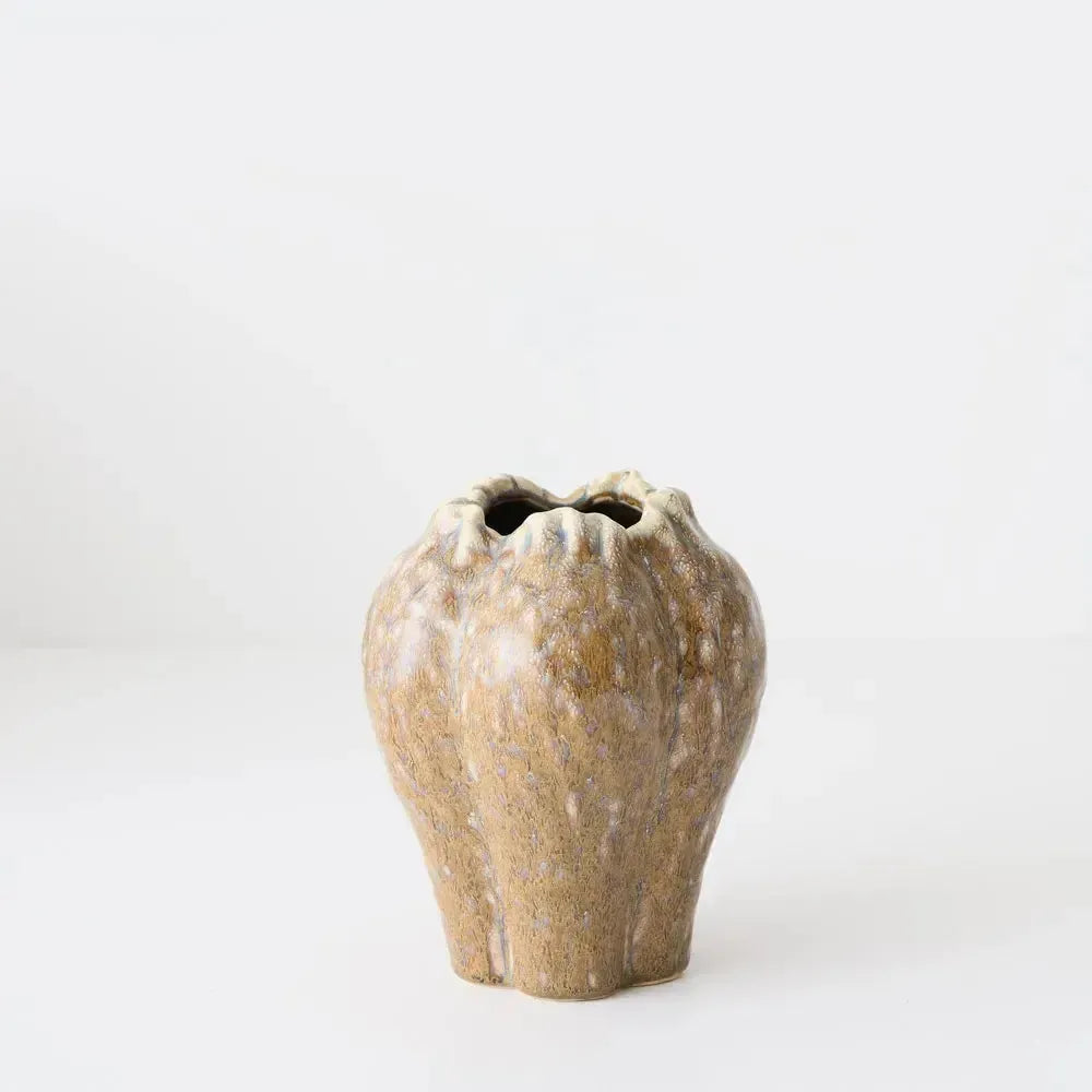 Nagio Vase Caramel 19x15cm-Pots, Planters & Vases-Floral Interiors-The Bay Room