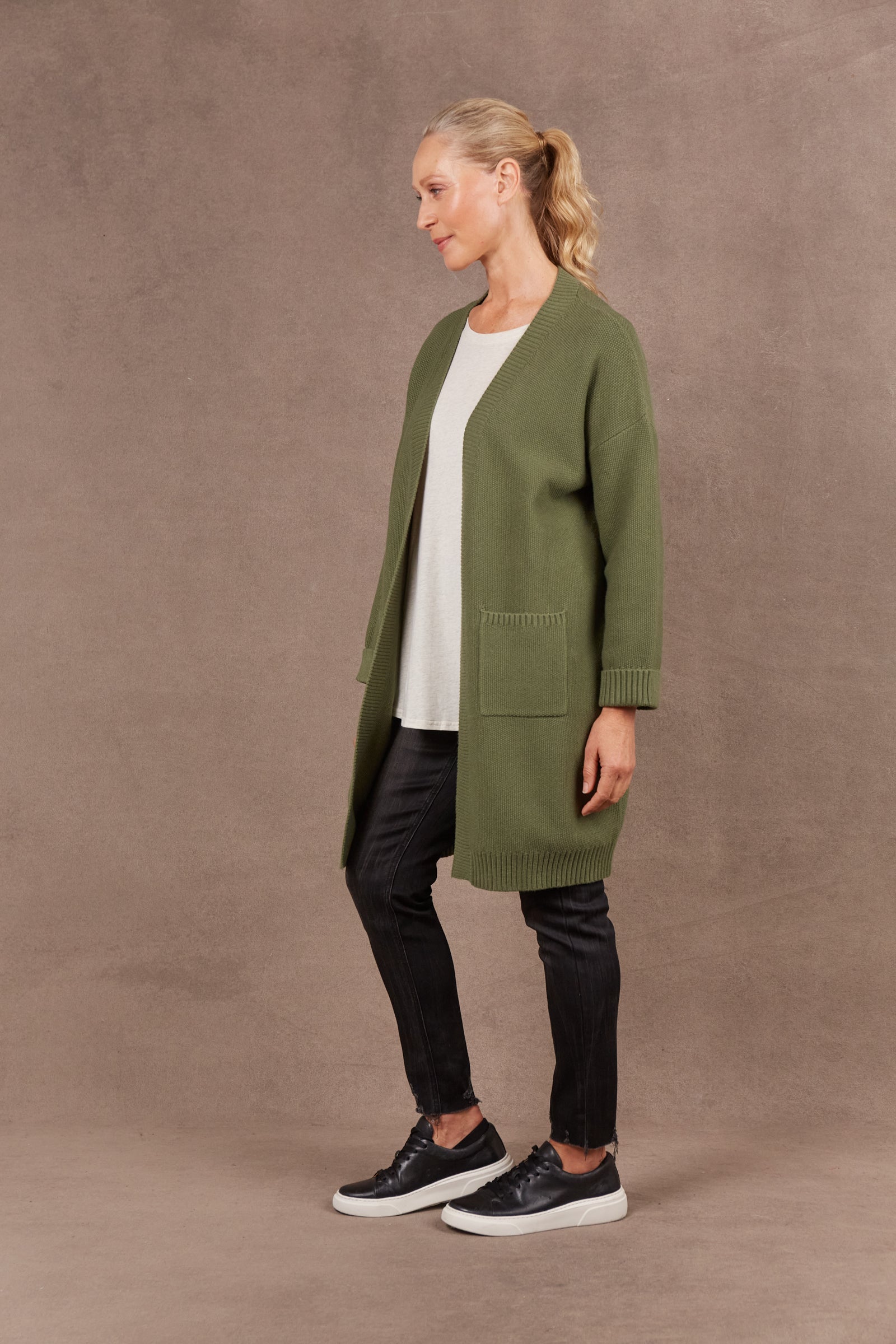 Nakako Cardigan - Moss-Knitwear & Jumpers-Eb & Ive-Onesize-The Bay Room