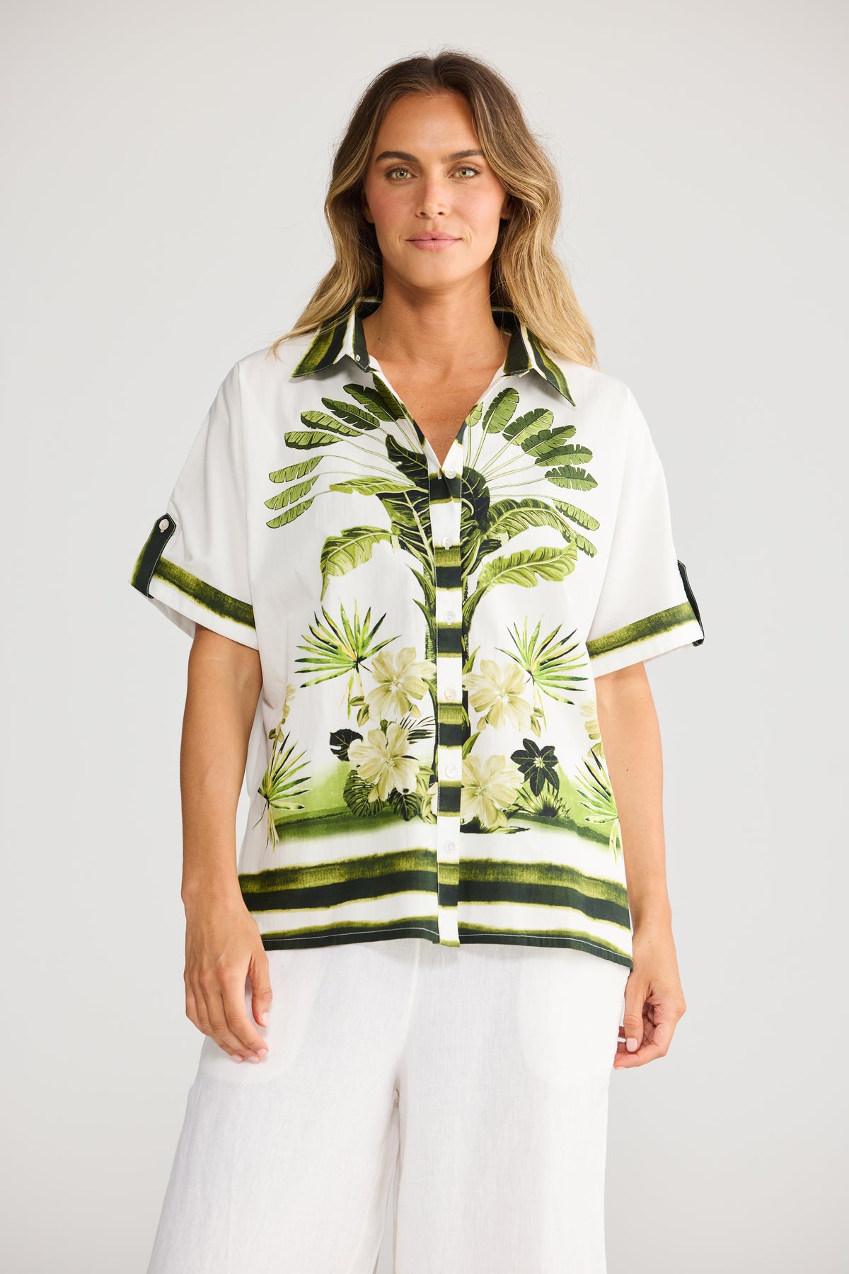 Nalani Shirt - Botanica Print-Tops-Holiday-The Bay Room