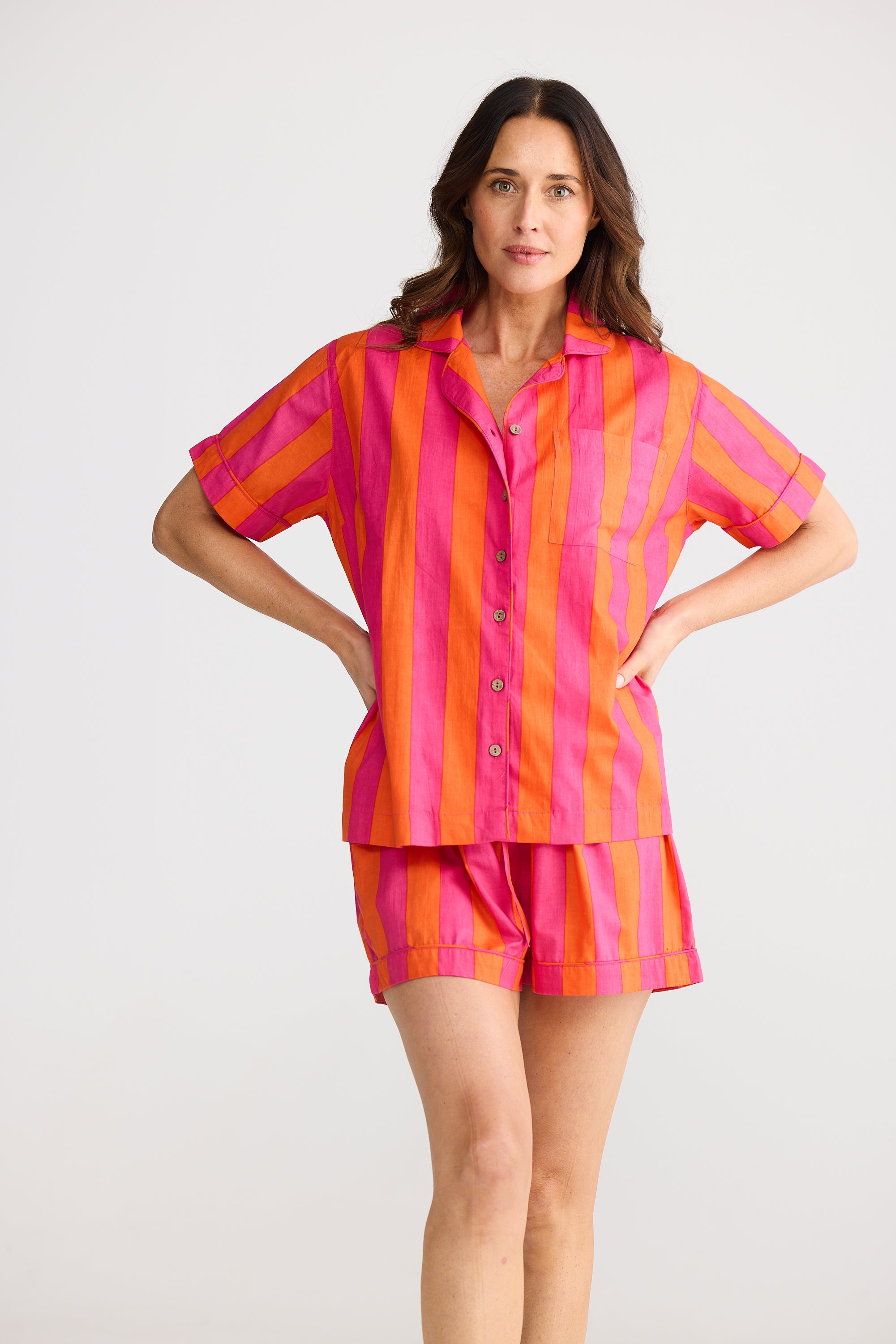 Namaste Pyjama Set - Candy Stripe-Sleepwear & Robes-Holiday-The Bay Room