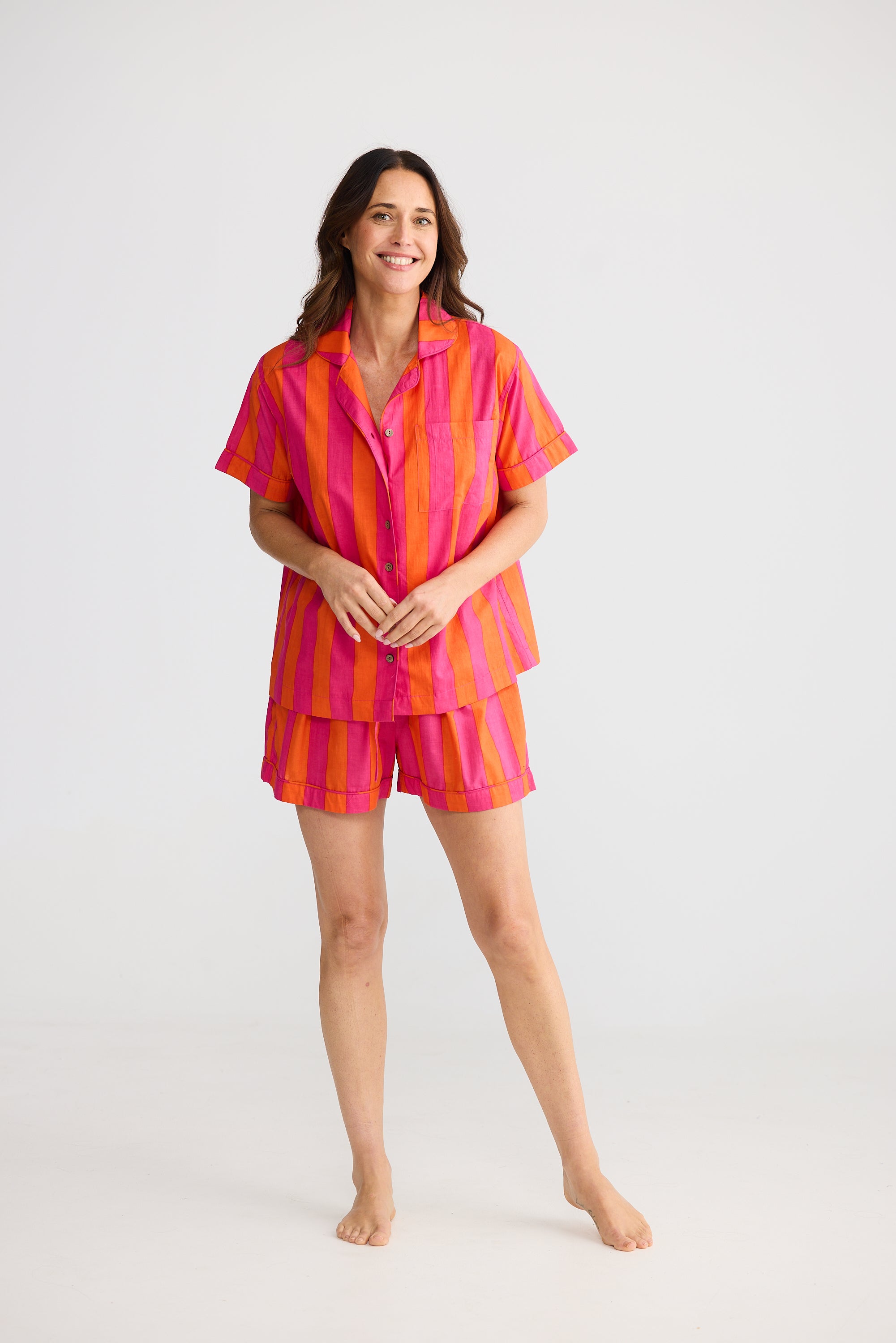 Namaste Pyjama Set - Candy Stripe-Sleepwear & Robes-Holiday-The Bay Room