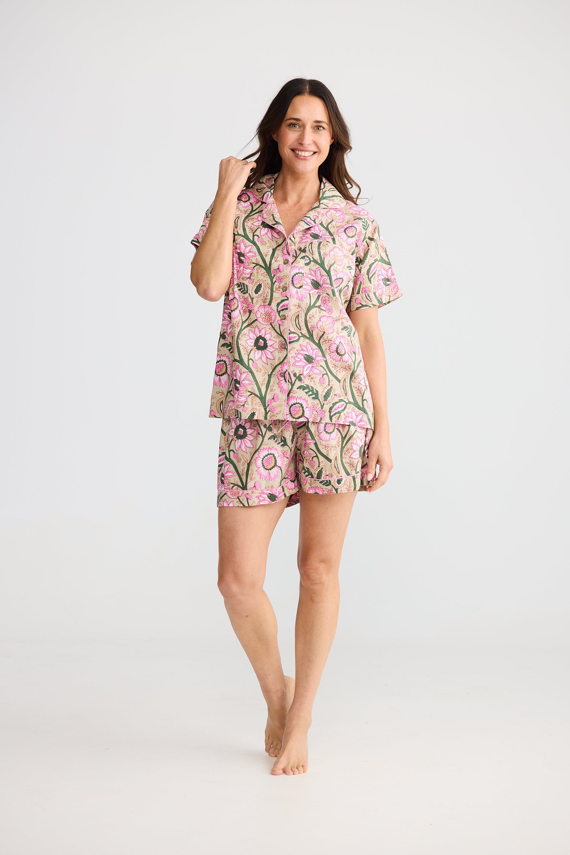 Namaste Pyjama Set - Fleur Print-Sleepwear & Robes-Holiday-The Bay Room