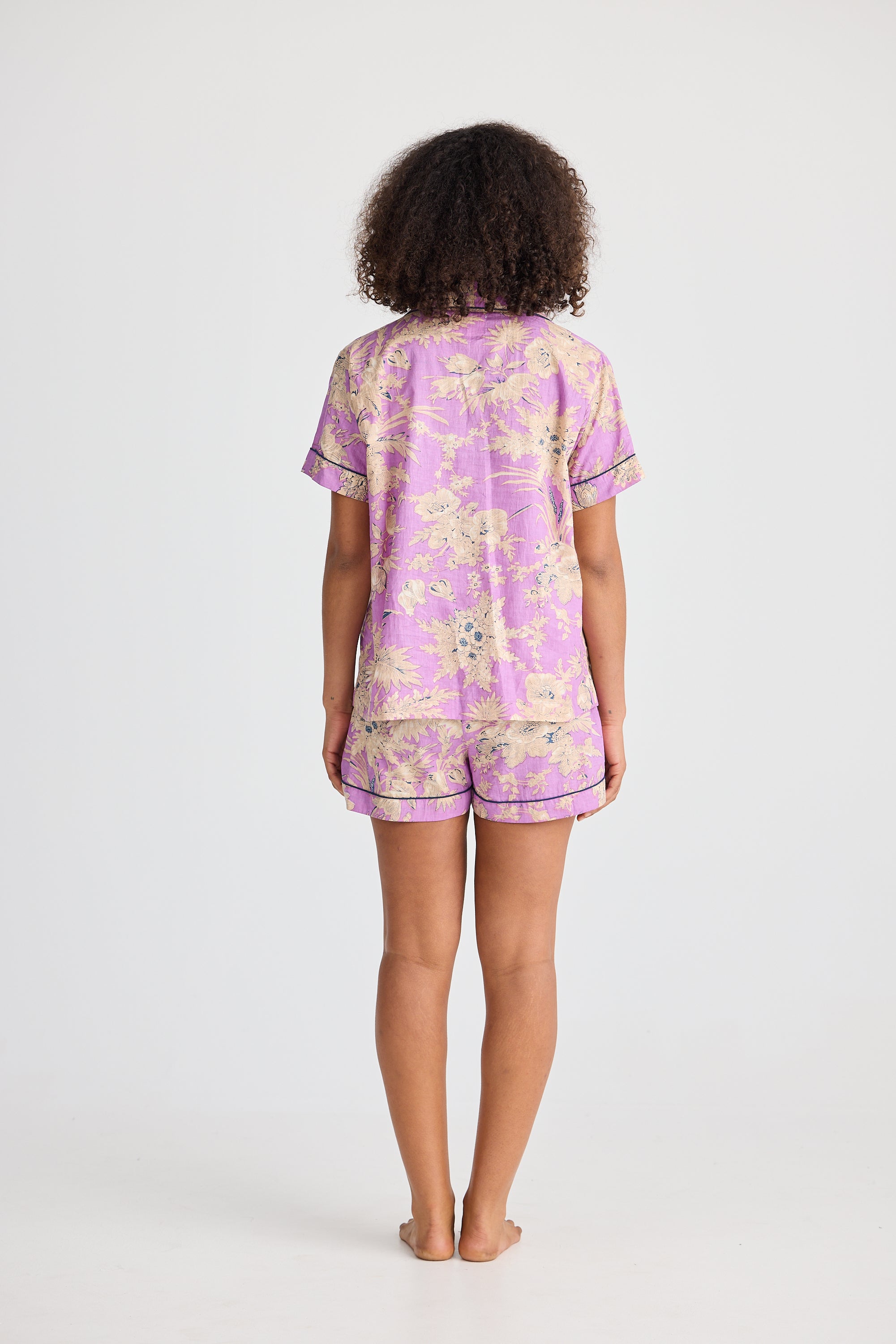 Namaste Pyjama Set - Purple Haveli Print-Holiday-The Bay Room