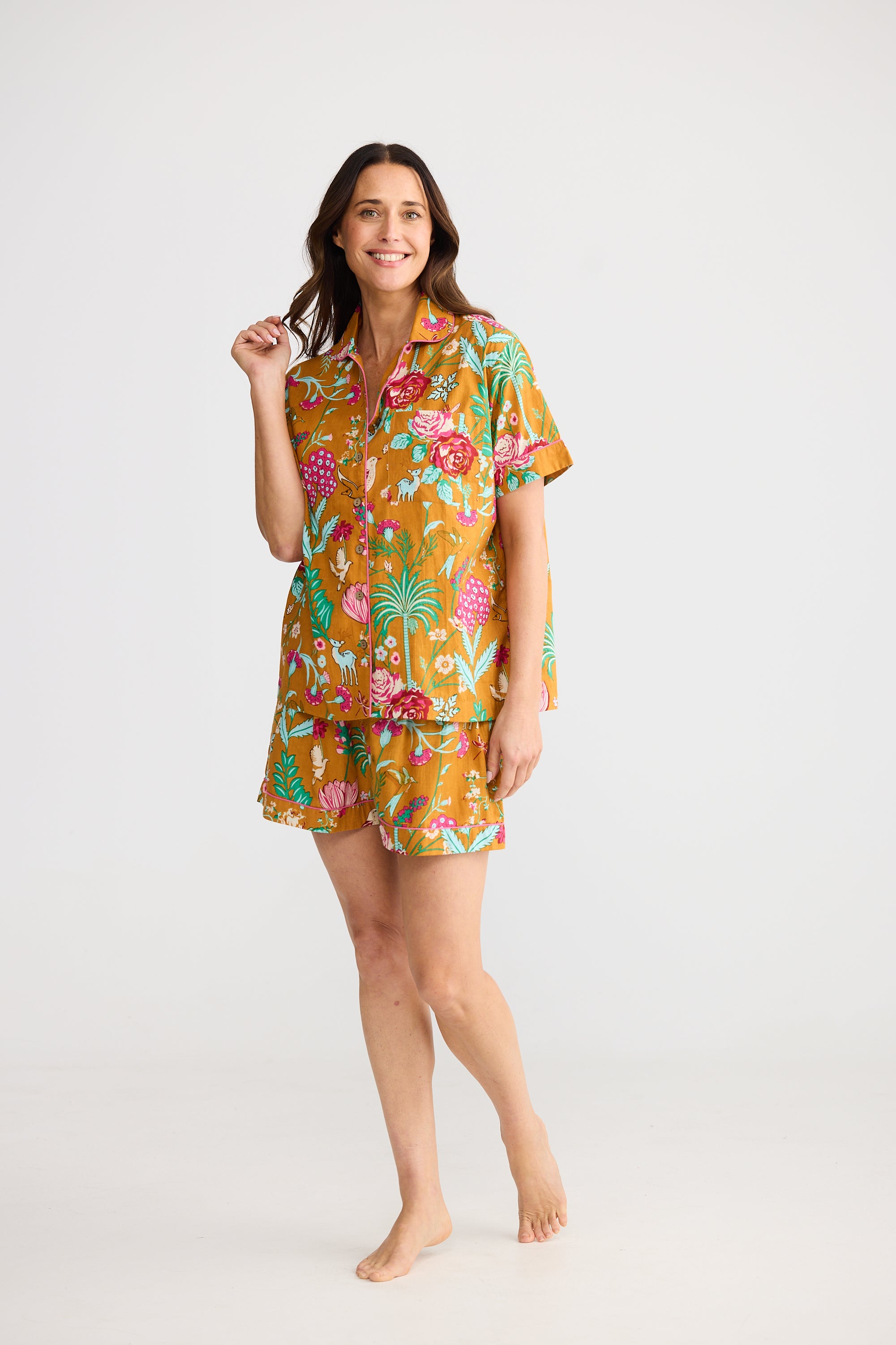 Namaste Pyjama Set - Tropical Rose-Sleepwear & Robes-Holiday-The Bay Room