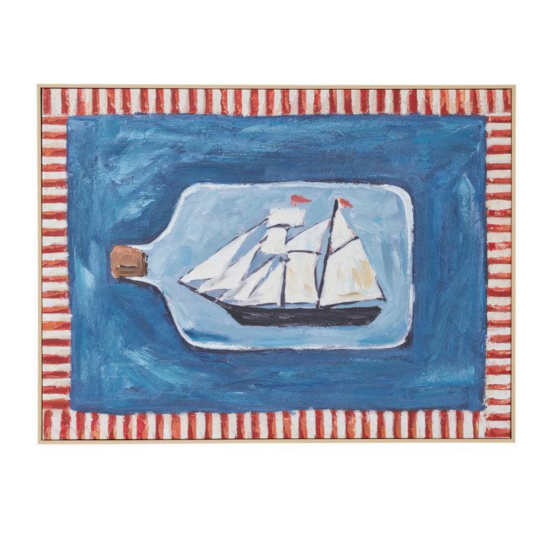 Nantucket Natural Frame Oil Painting 80x60cm-Wall Decor-Coast To Coast Home-The Bay Room