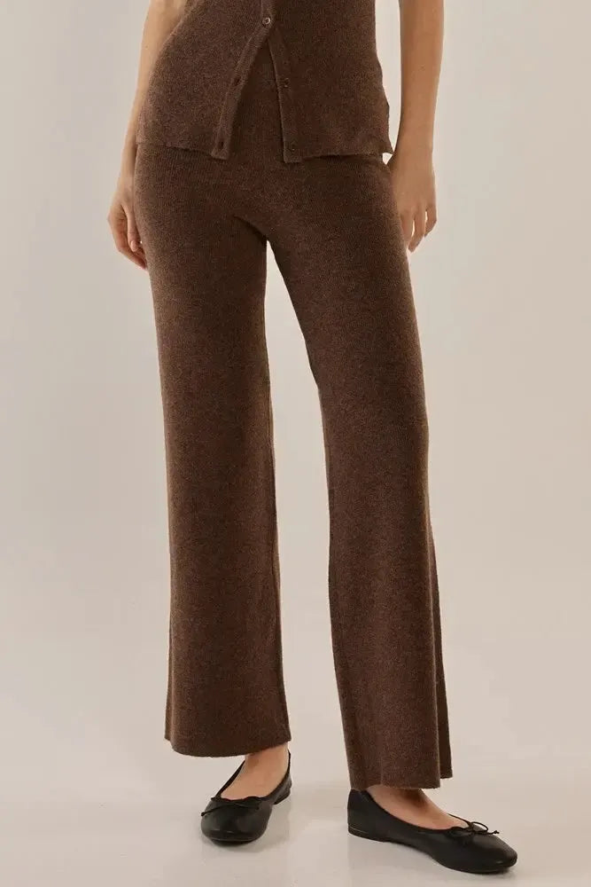 Nash Knit Pant - Espresso-Pants-Betty Basics-The Bay Room
