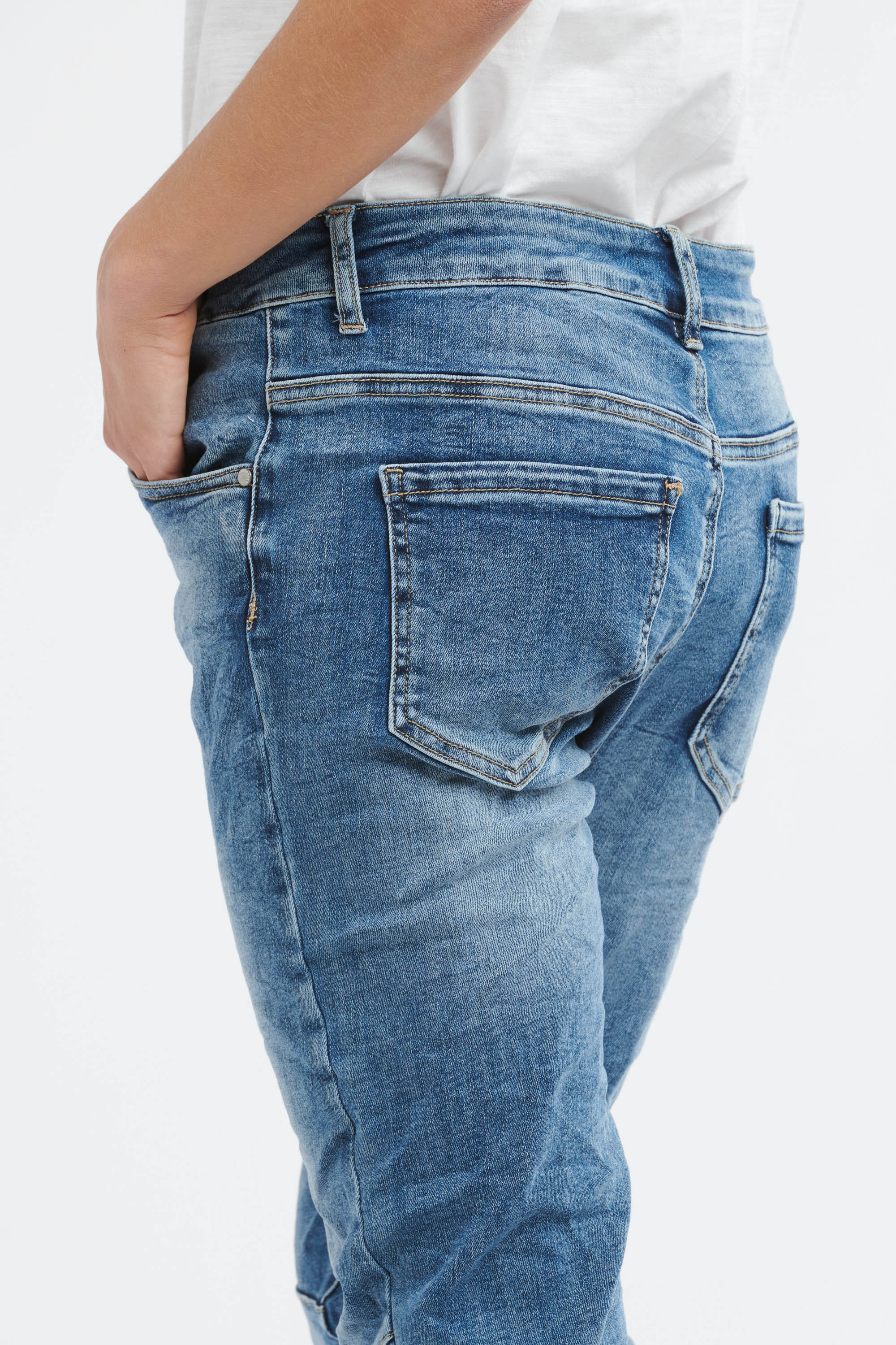 New Italian Star Jean - Light Wash No Zip Pockets-Jeans-Italian Star-The Bay Room