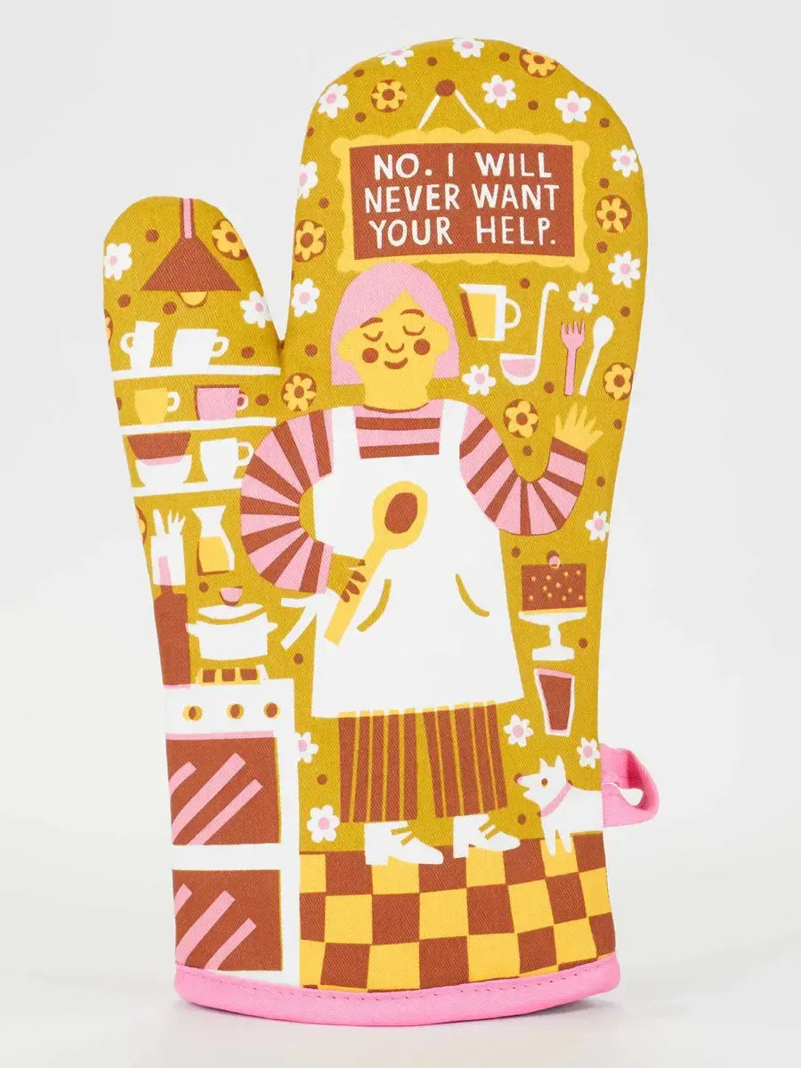No. I Will Never Want Your Help. Oven Mitt-Fun & Games-Blue Q-The Bay Room