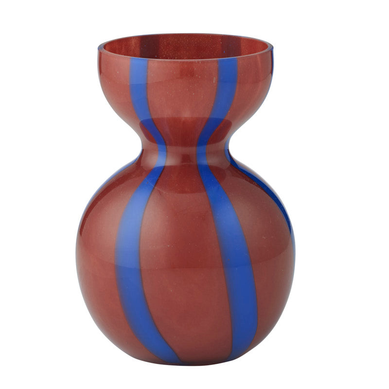 Bobbi Glass Vase 13x18cm Russet/Cobalt