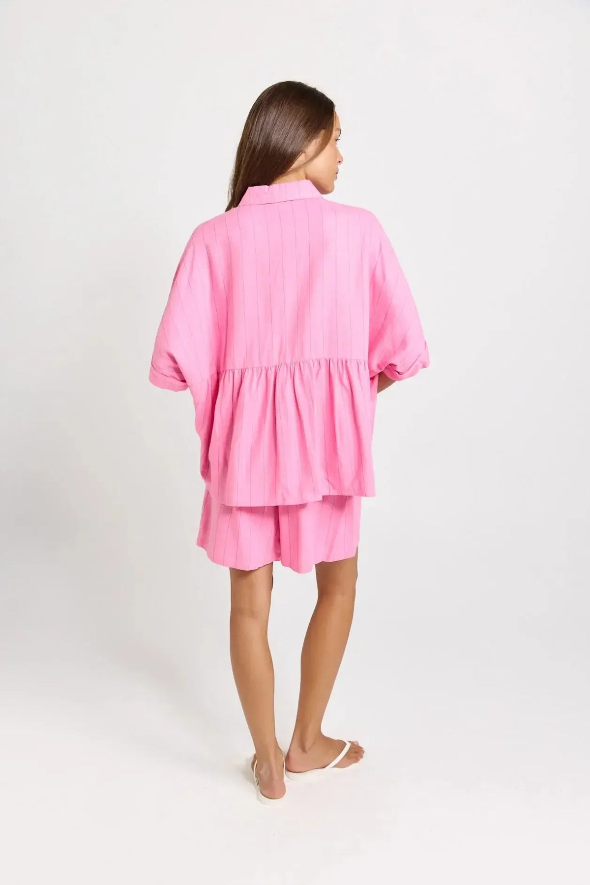 Ophelia Shirt - Pink/Teal Stripe-Tops-Betty Basics-The Bay Room