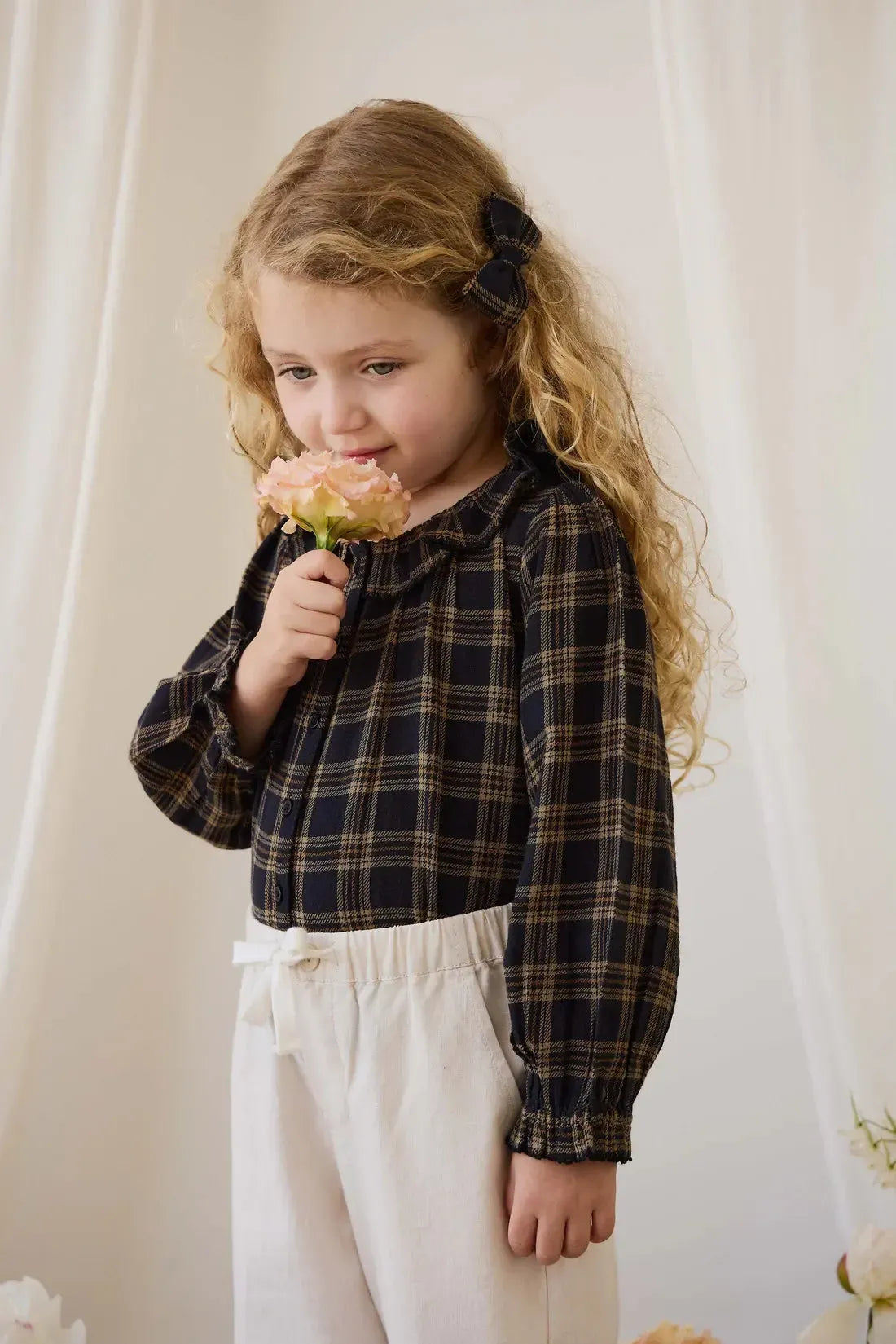 Organic Cotton Cecile Top - Woodland Check-Clothing & Accessories-Jamie Kay-The Bay Room