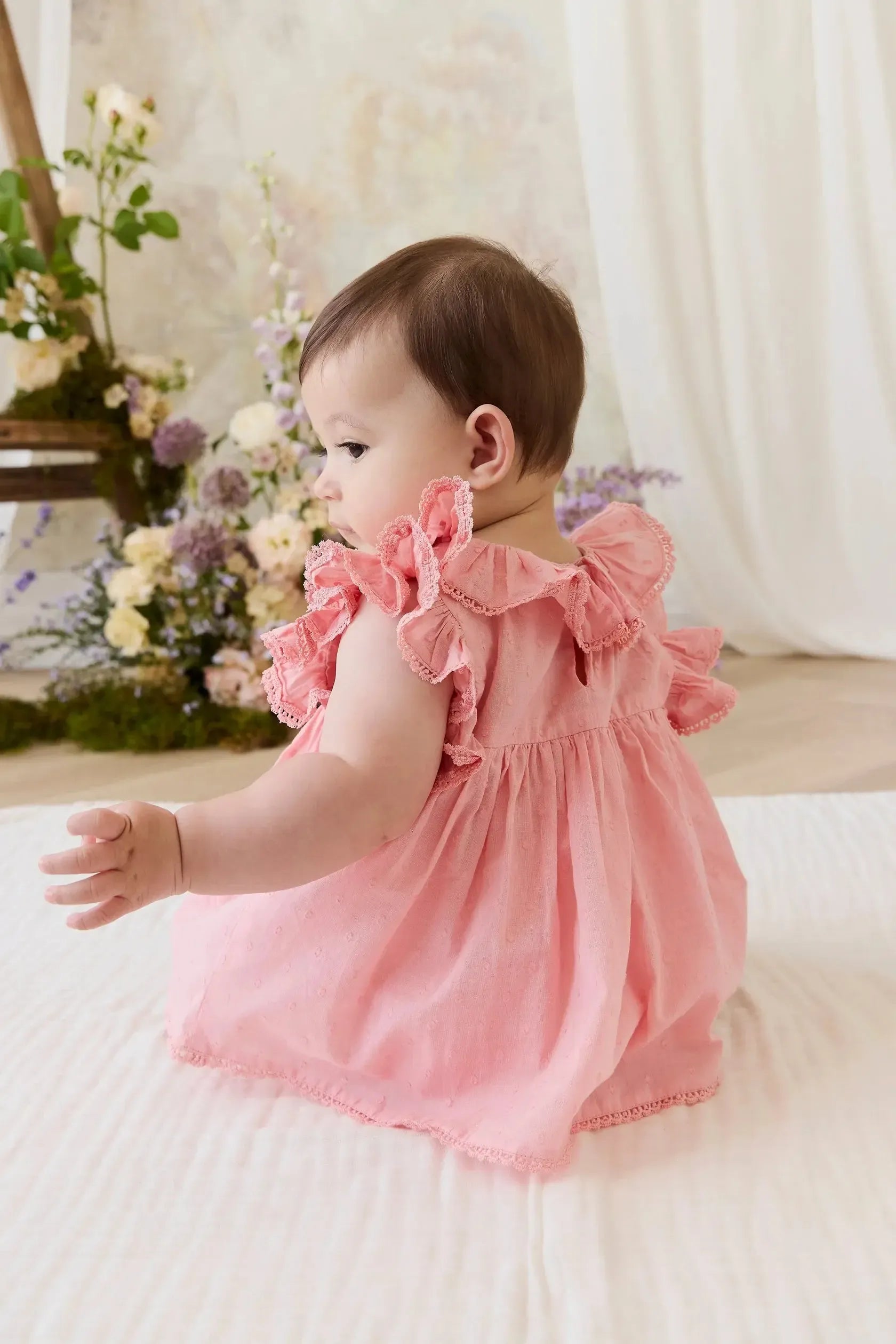 Organic Cotton Frannie Playsuit - Swiss Pink-Clothing & Accessories-Jamie Kay-The Bay Room