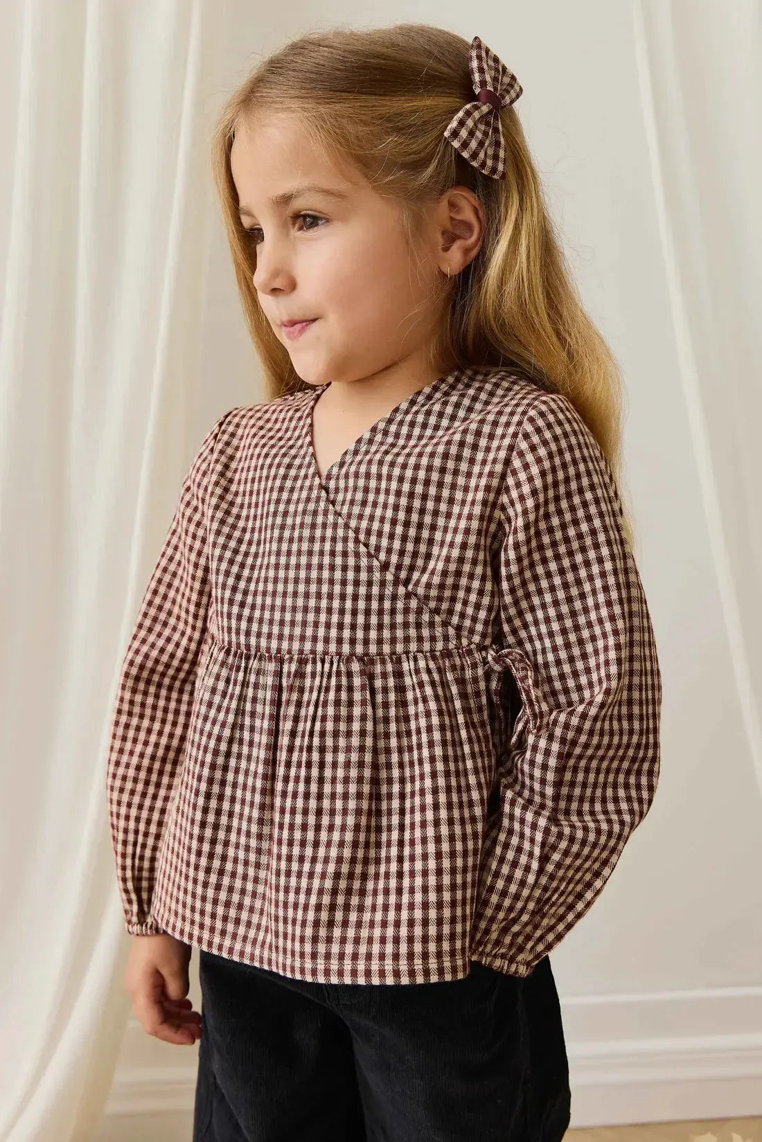 Organic Cotton Imani Blouse - Cinnamon Gingham-Clothing & Accessories-Jamie Kay-The Bay Room