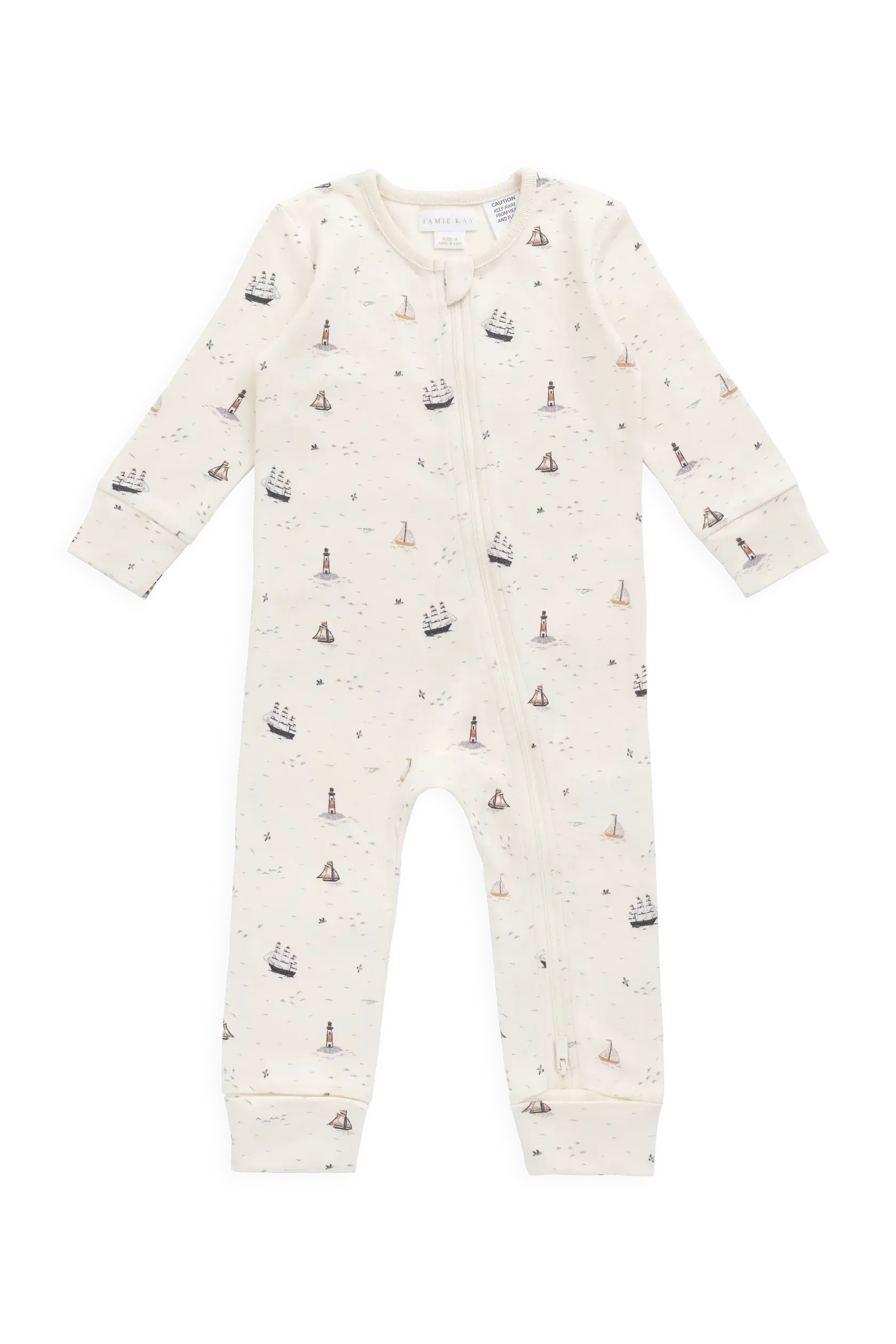 Organic Cotton Reese Zip Onepiece - Sailing Day-Clothing & Accessories-Jamie Kay-The Bay Room