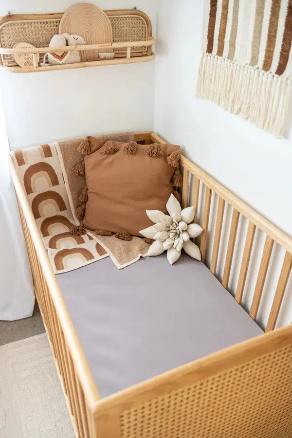 Organic Fitted Sheet - Cot - Asst Colours-Nursery & Nurture-Kiin-Lilac-The Bay Room