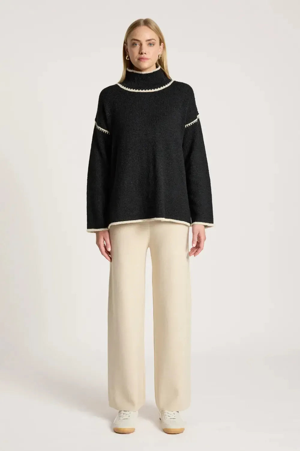 Orin Jumper - Black/Dune-Knitwear & Jumpers-Eb & Ive-The Bay Room
