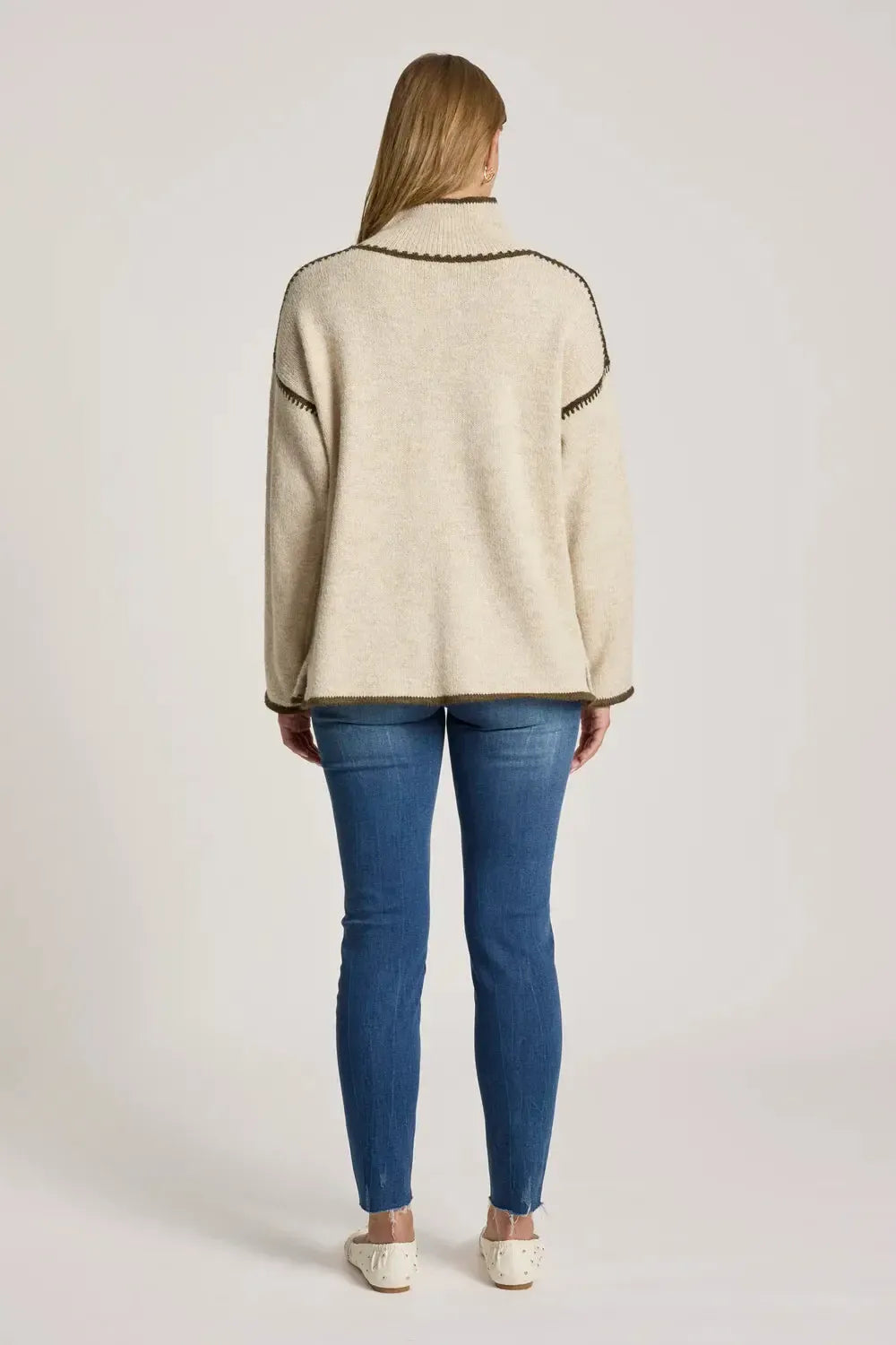 Orin Jumper - Dune/Olive-Knitwear & Jumpers-Eb & Ive-The Bay Room