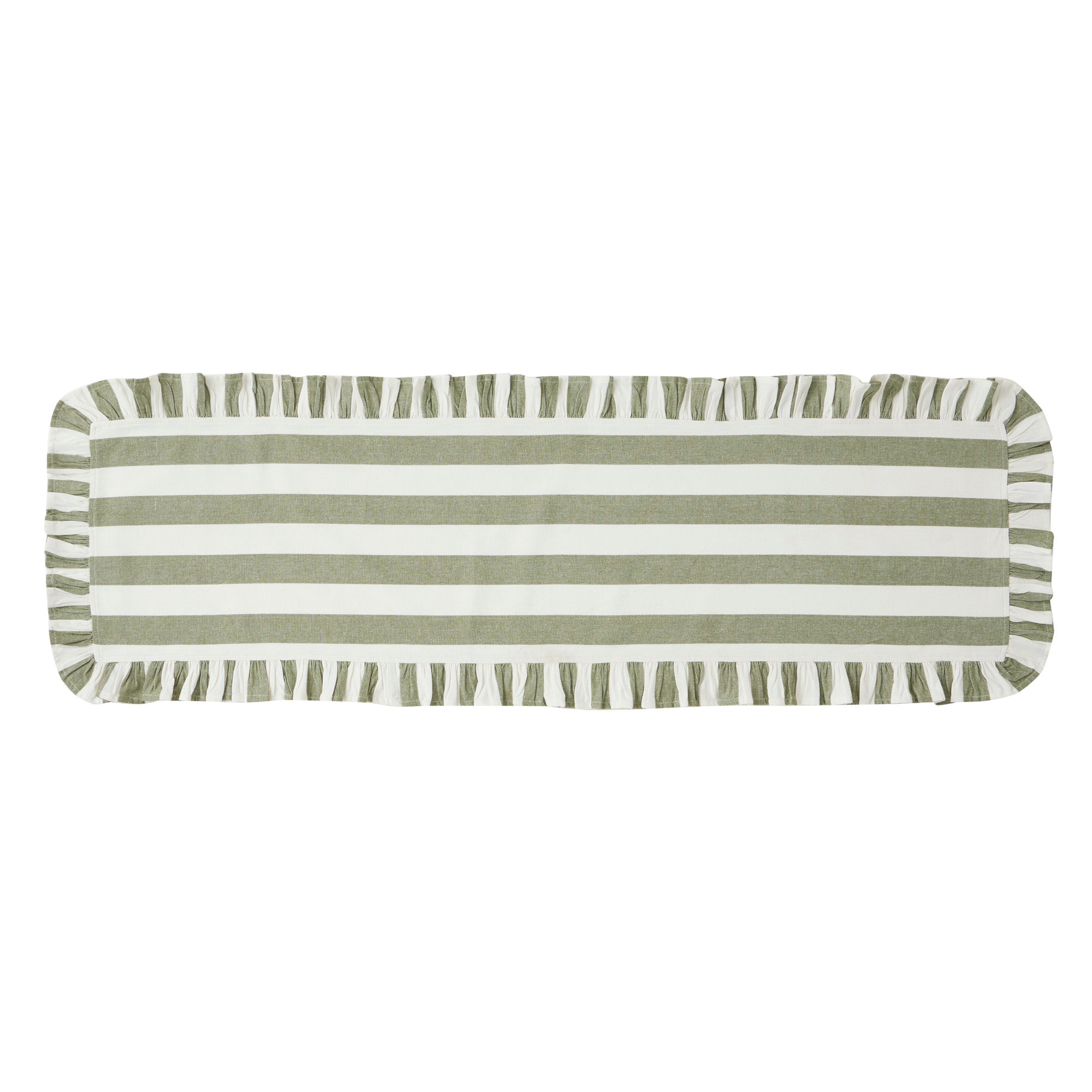 Orla Cotton Runner 40x120cm Olive/Ivory-Floor Rugs & Doormats-Coast To Coast Home-The Bay Room